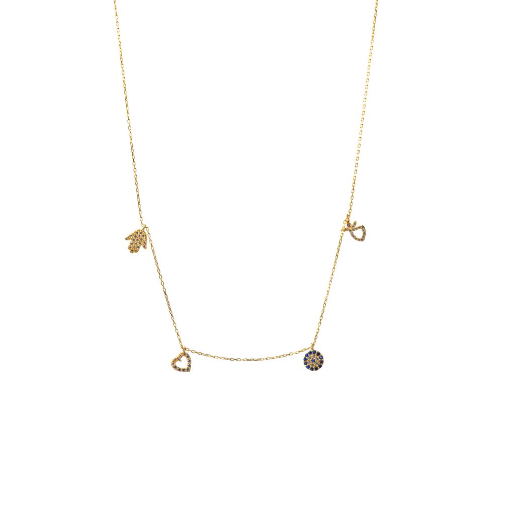 Golden Evil Eye Charm Necklace