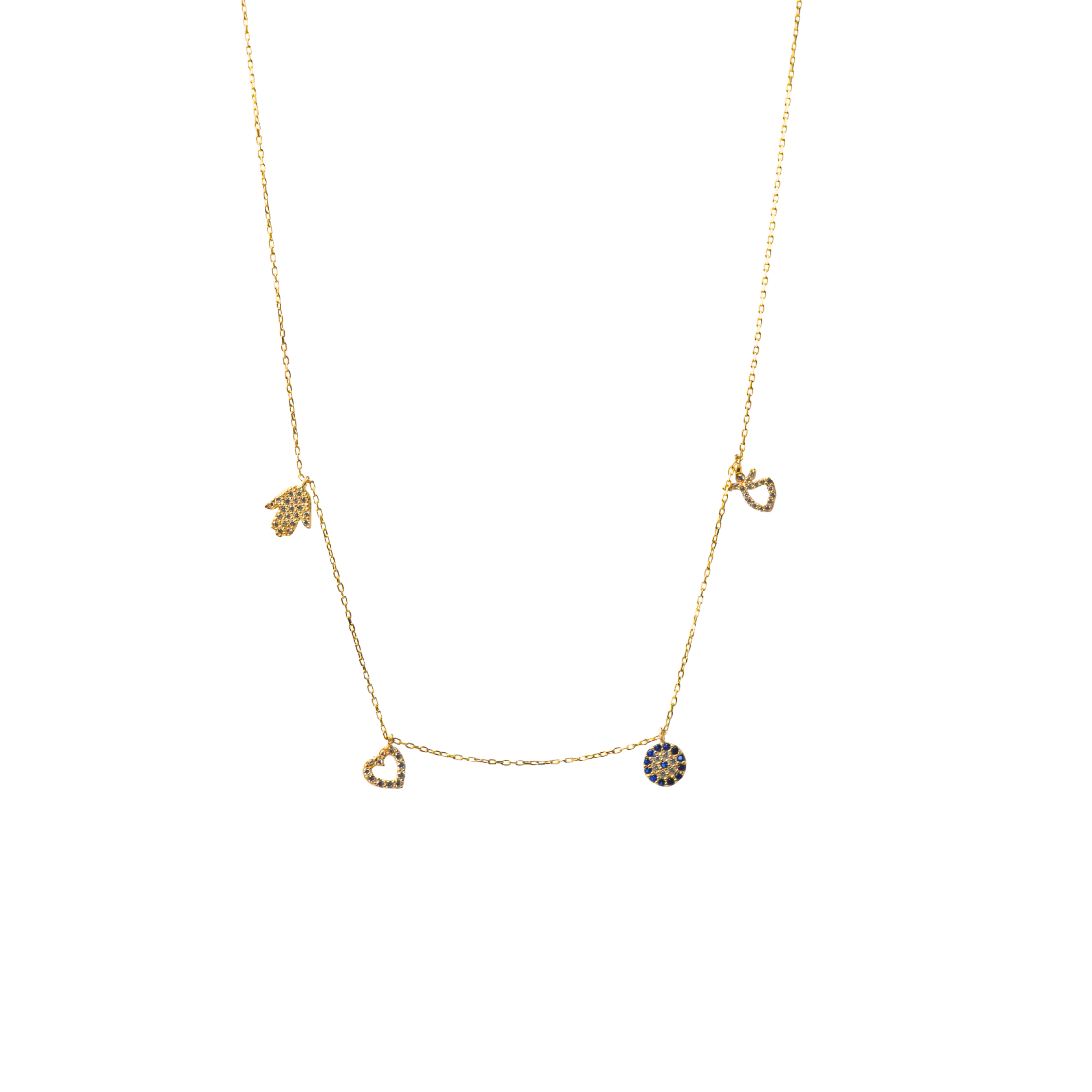 Golden Evil Eye Charm Necklace