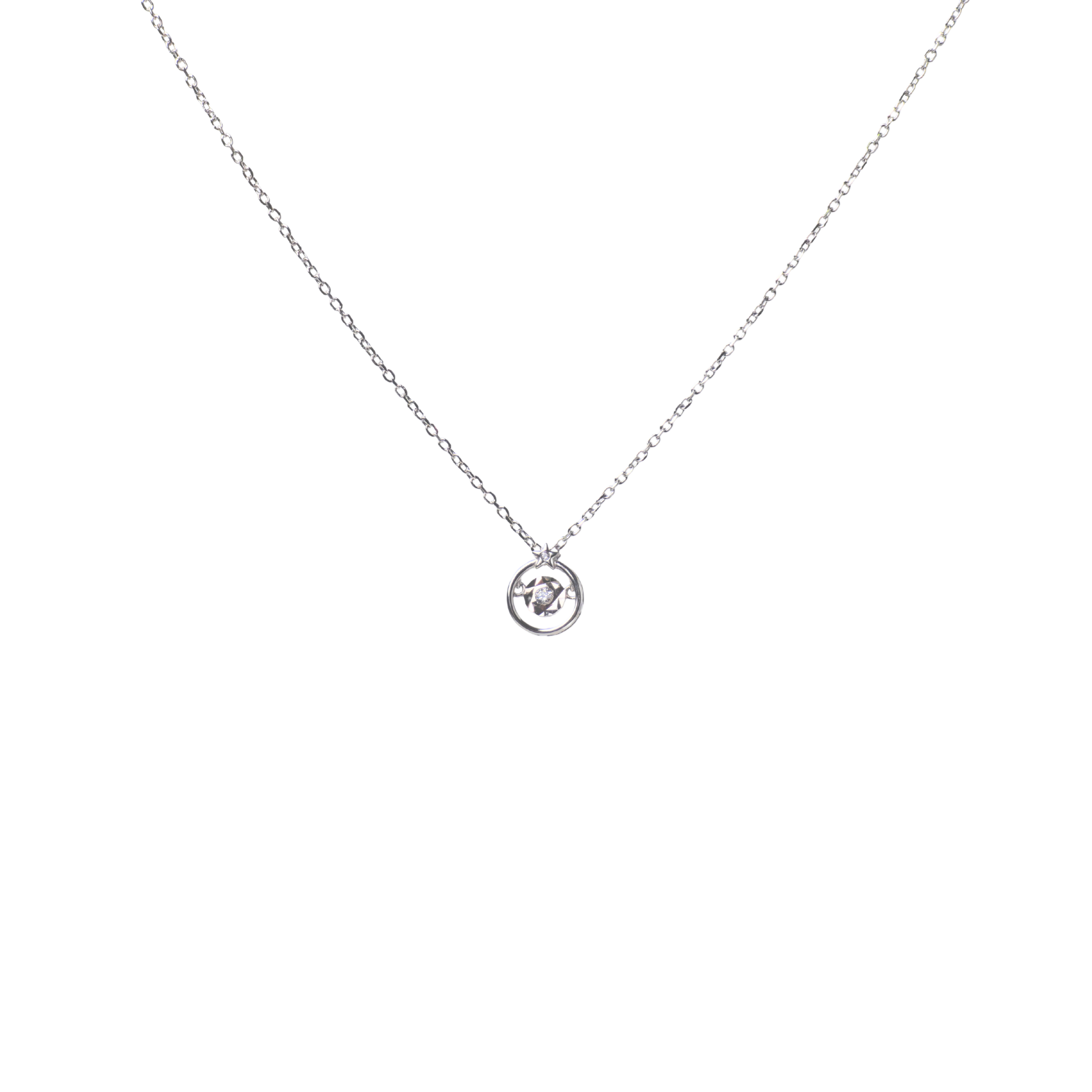 Dancing Crystal Silver Necklace