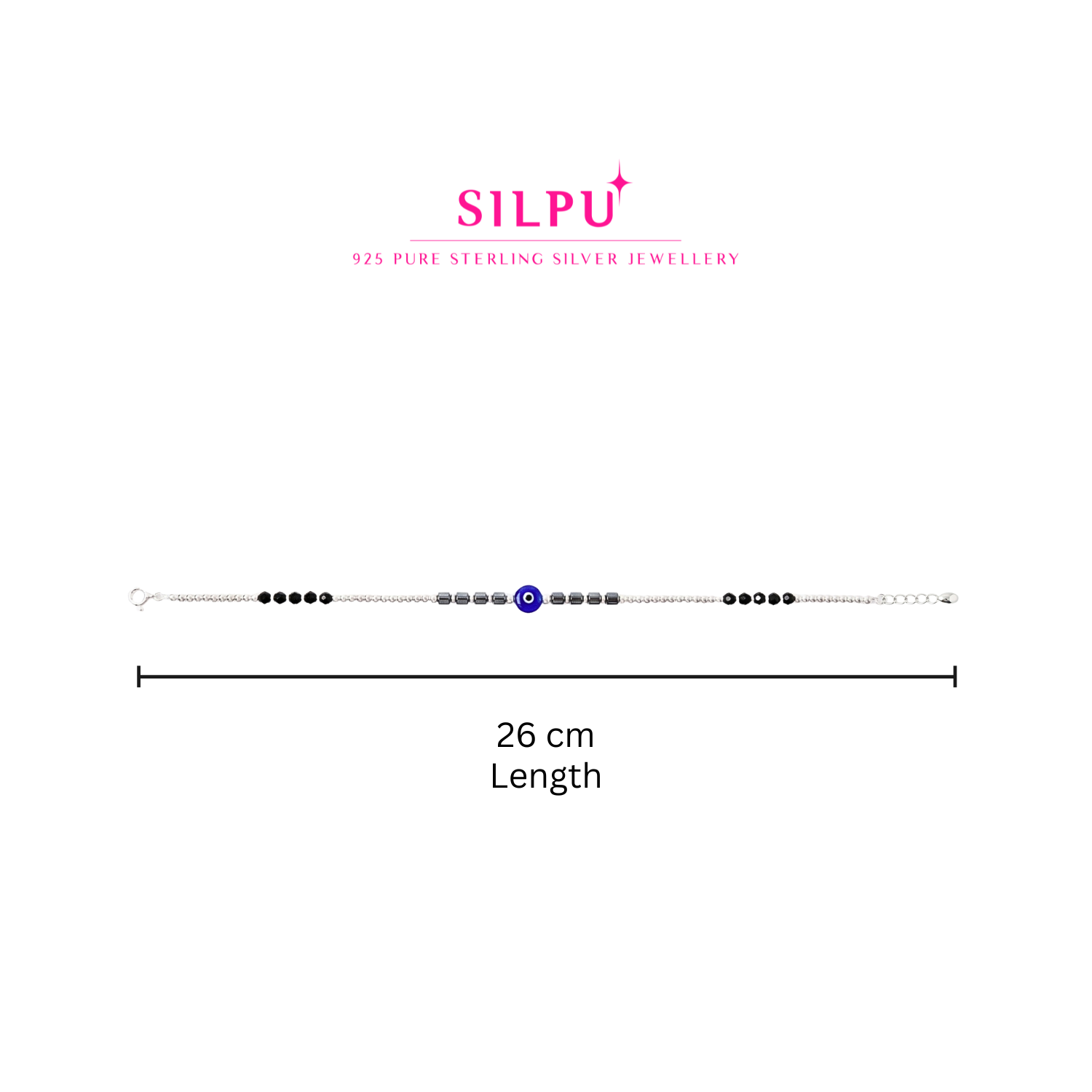 Evil Eye Black Bead Anklet