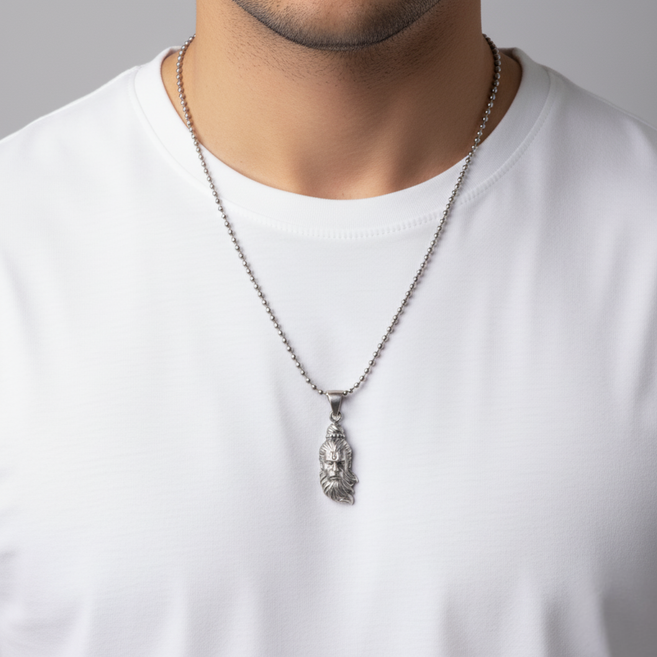 Anjaneya Hanuman Silver Pendant For Him