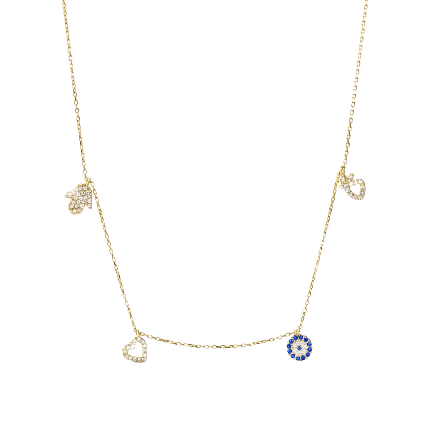 Golden Evil Eye Charm Necklace
