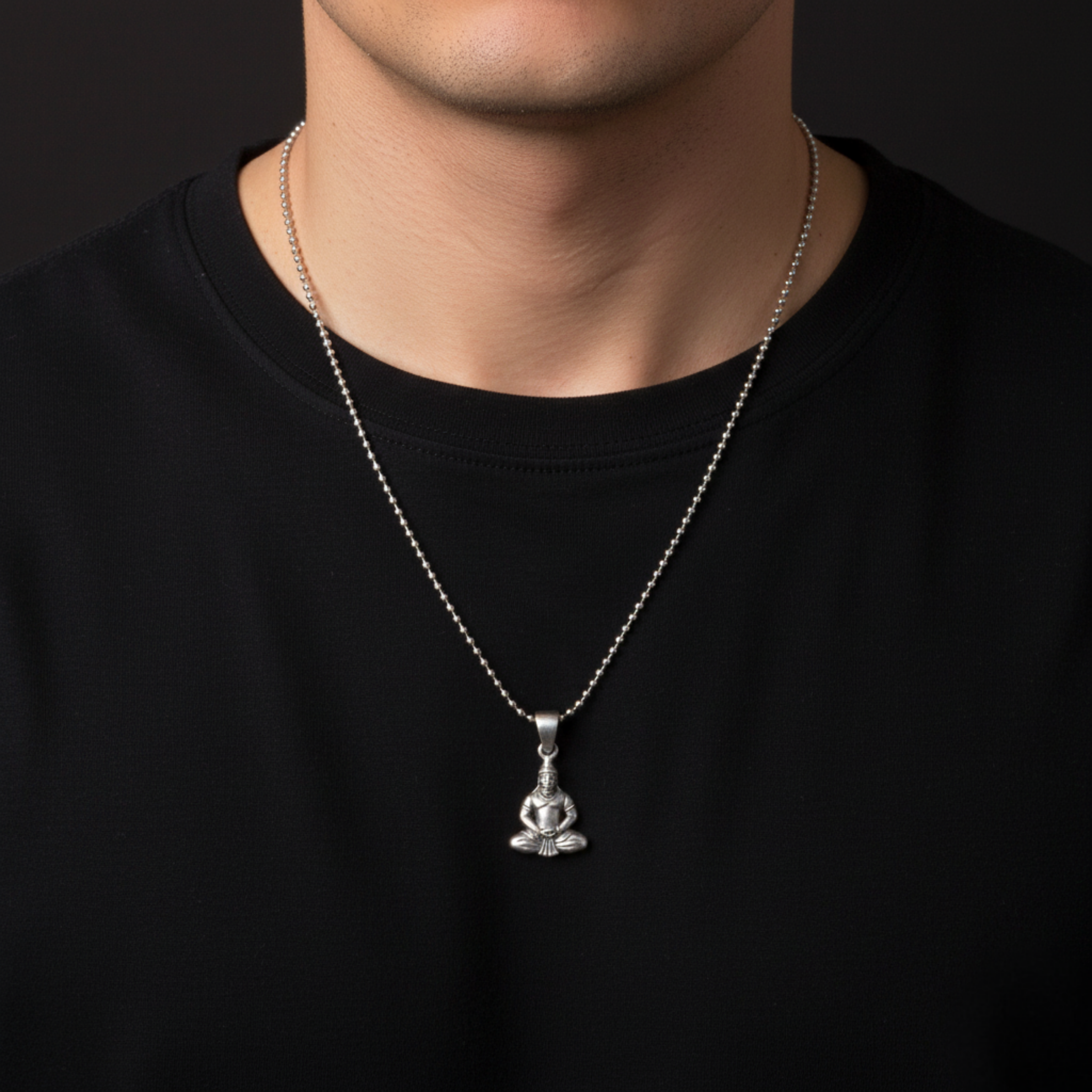 Sankat Mochan Hanuman Silver Pendant For Him