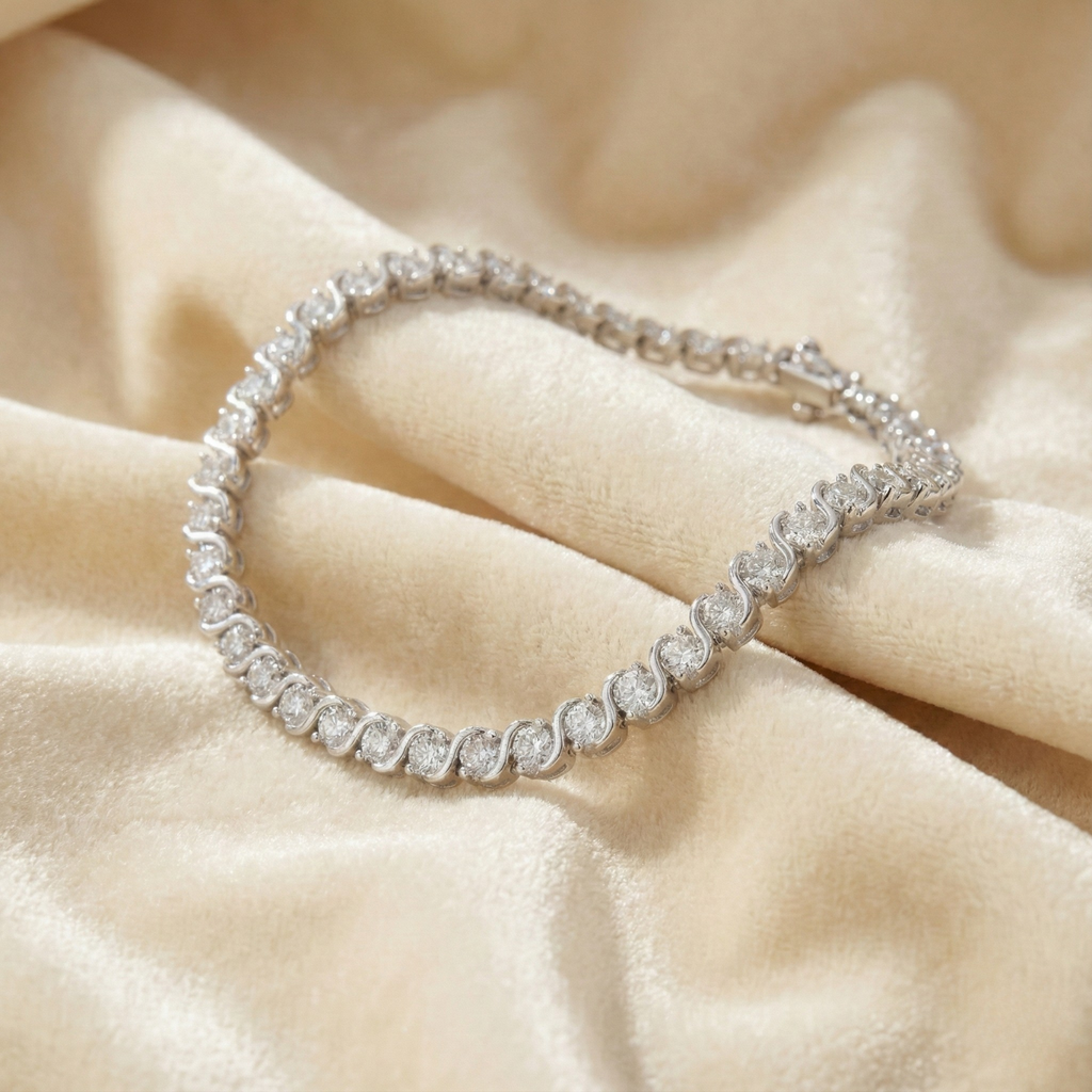Silver Wave Tennis Bracelet