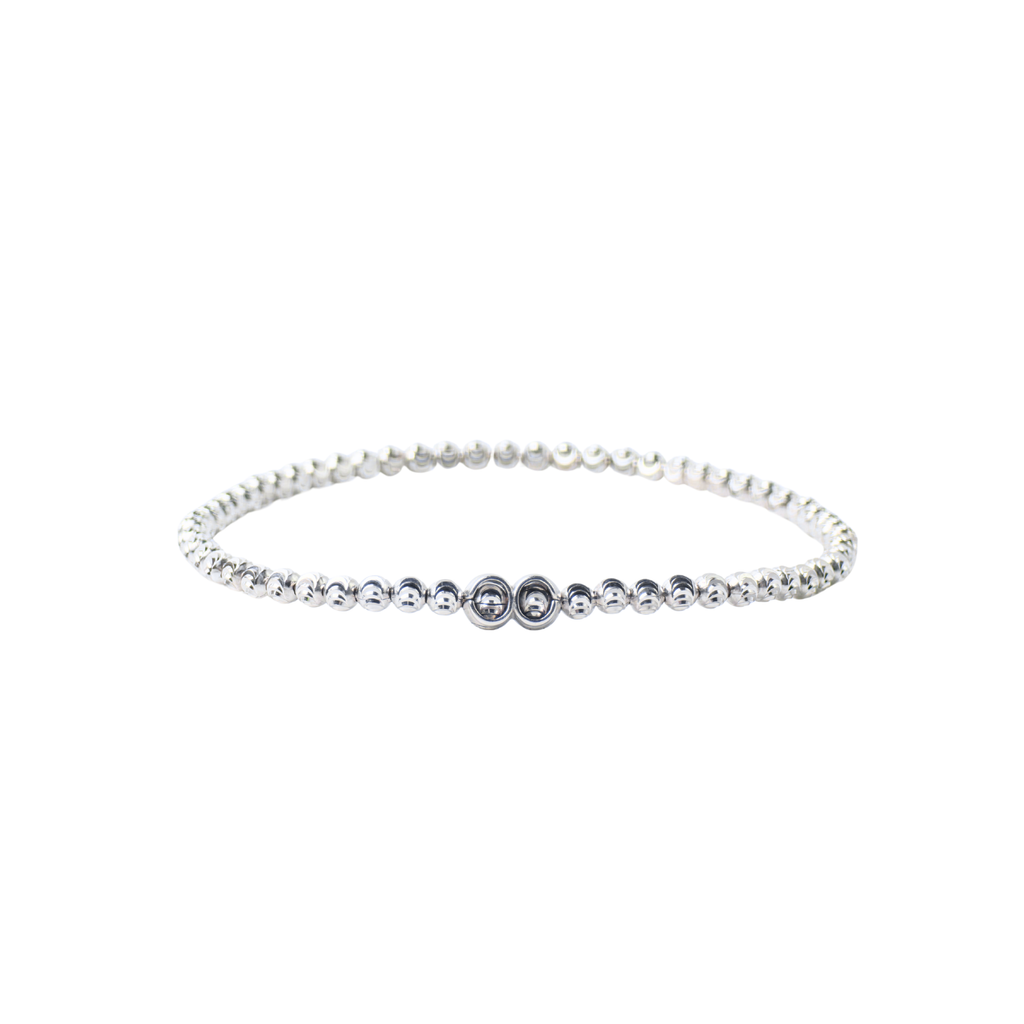 Silver bracelet with small beads