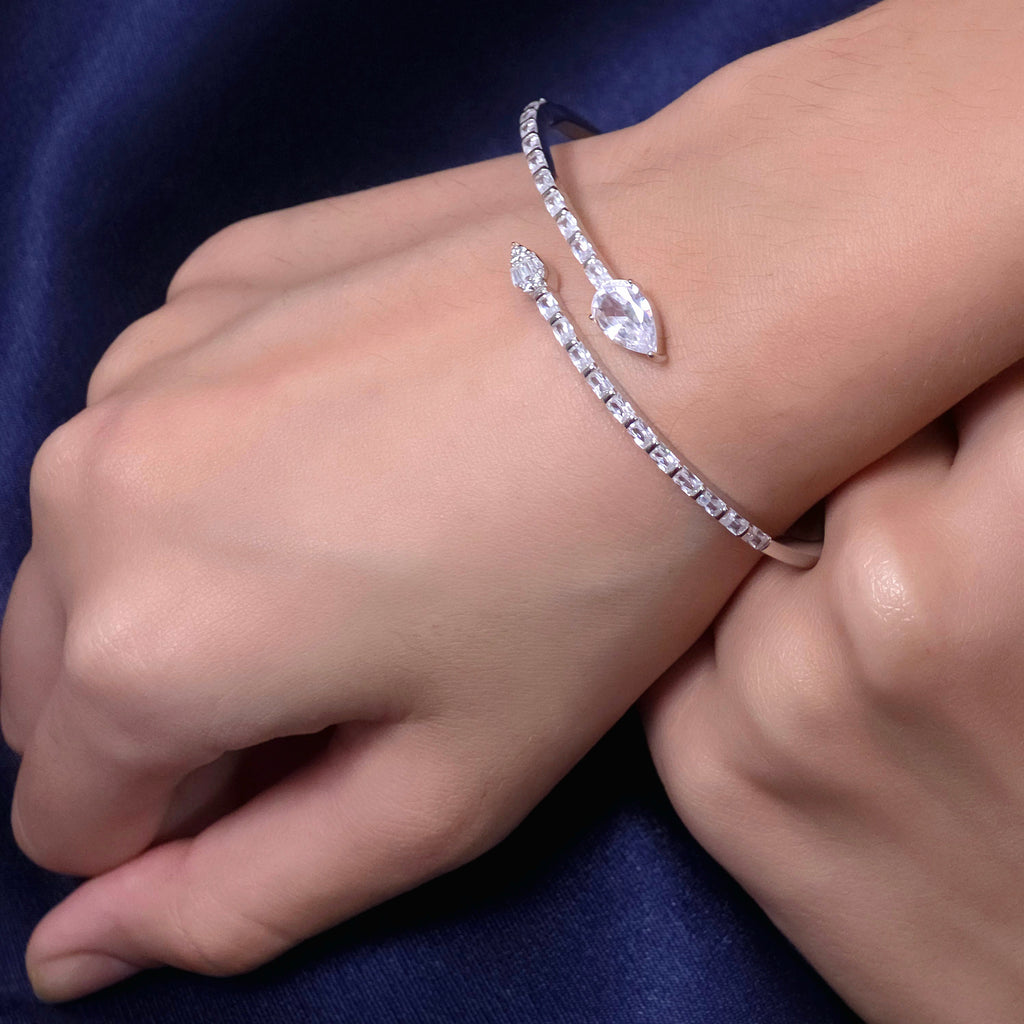 Tear Drop Open Cuff Bracelet