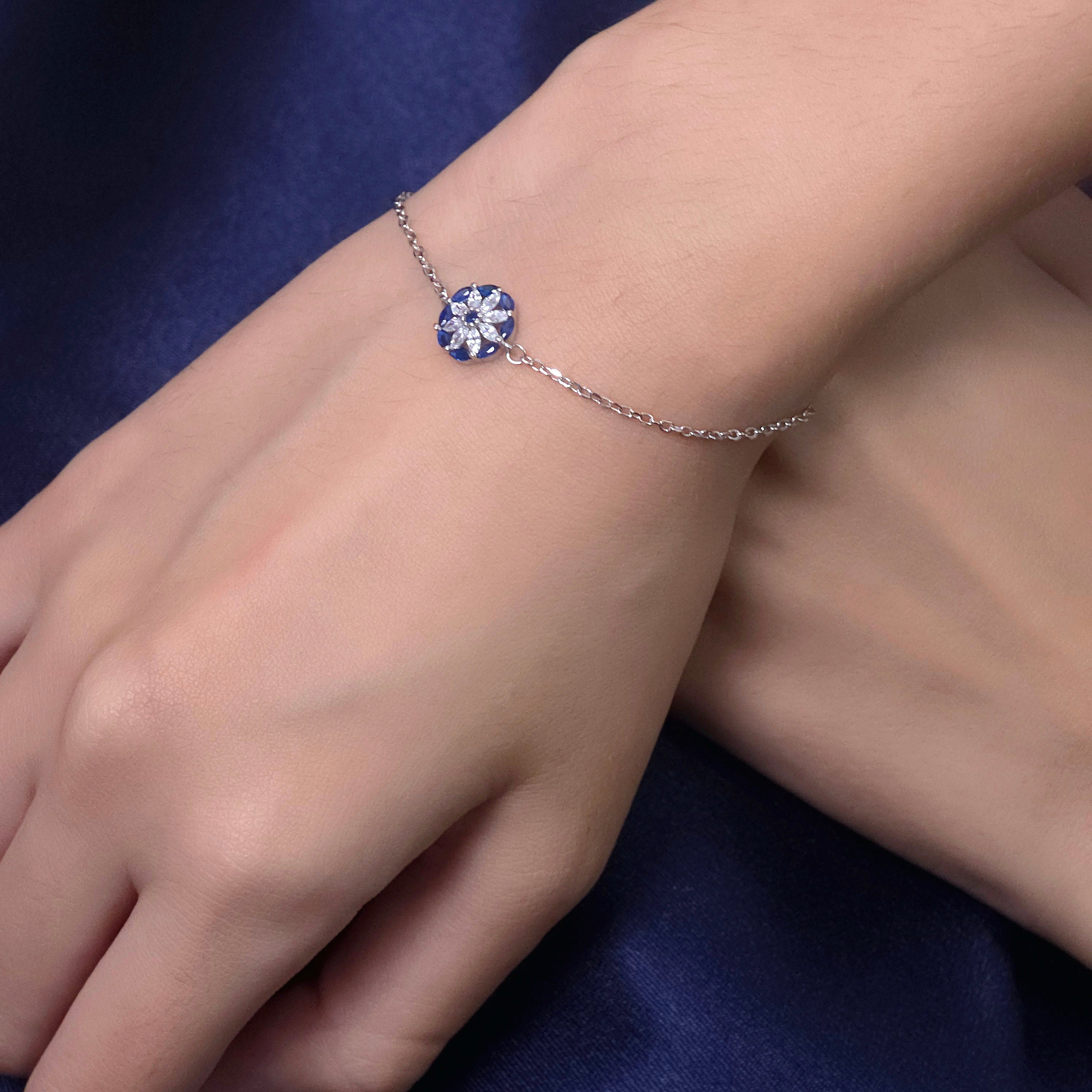 Silver Studded Evil Eye Bracelet.