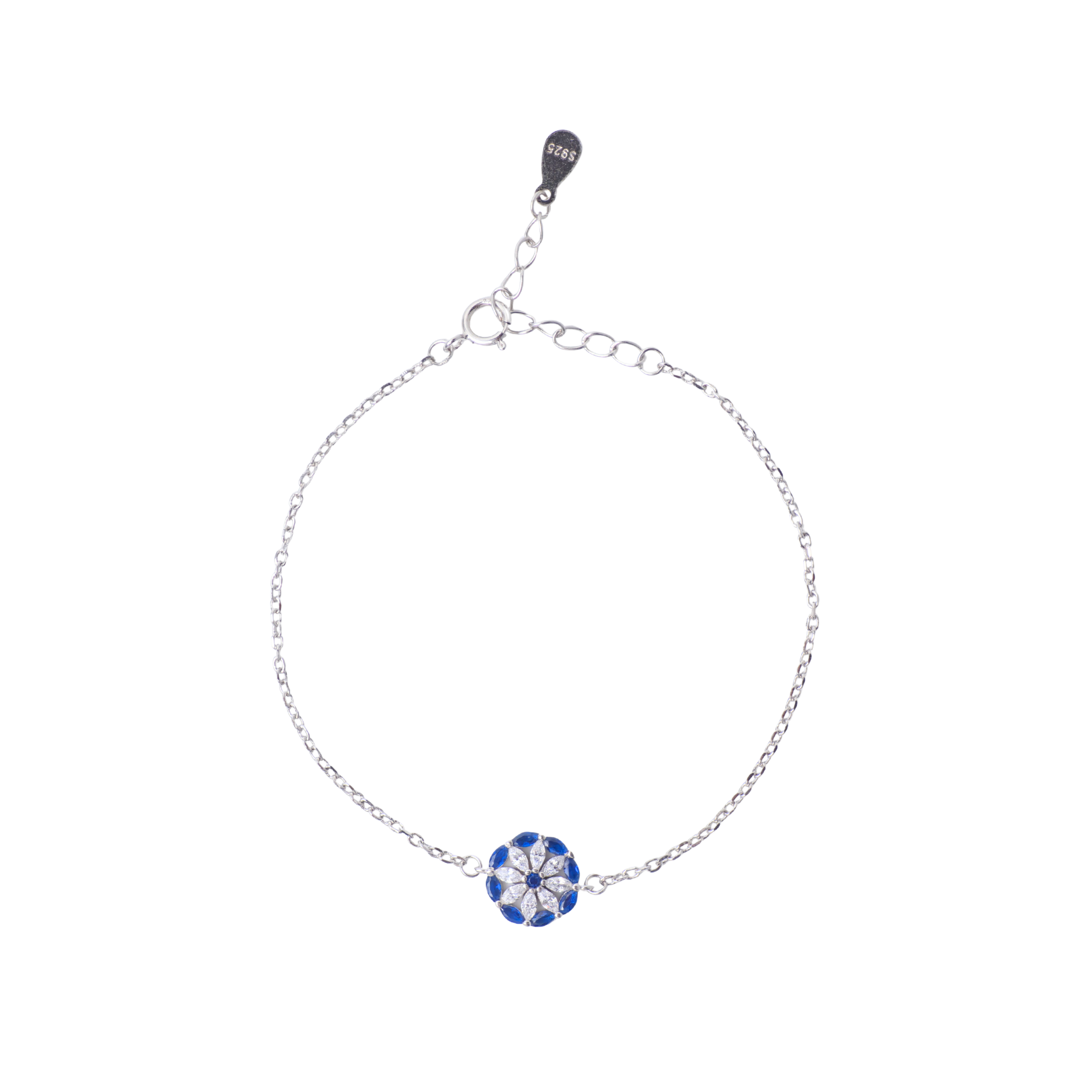 Silver Studded Evil Eye Bracelet.