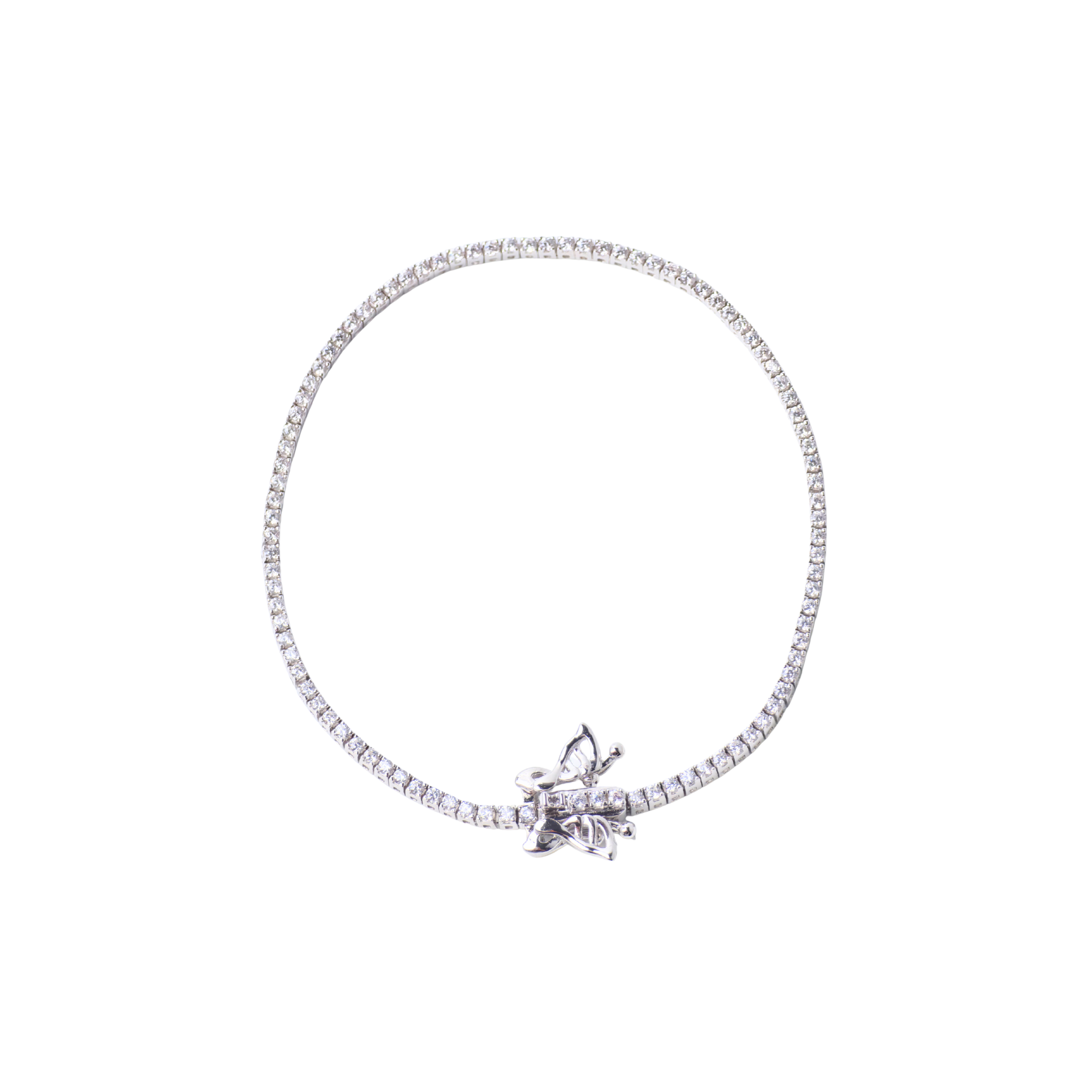 Silver bracelet with a butterfly clasp