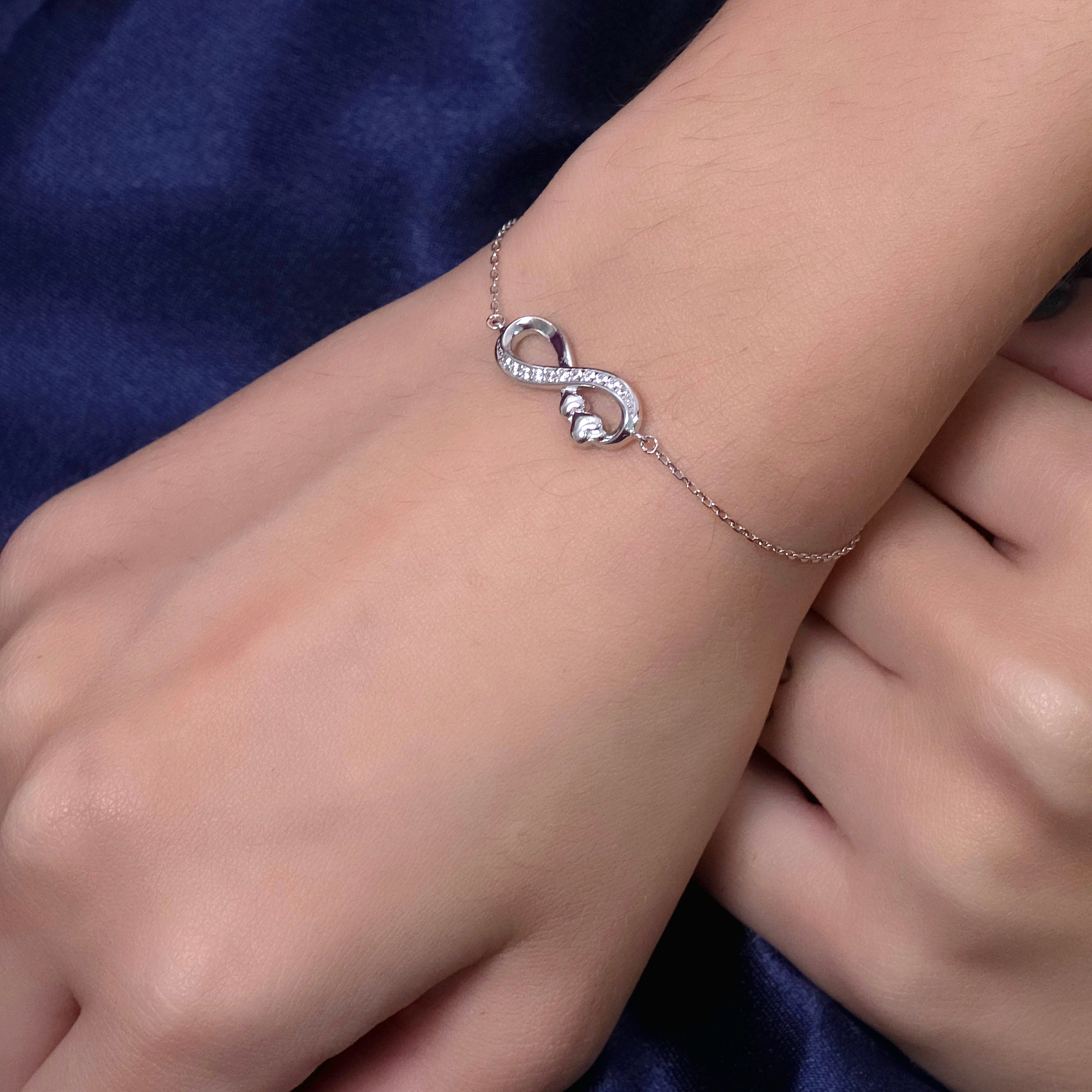 Silver Infinity Heart Bracelet