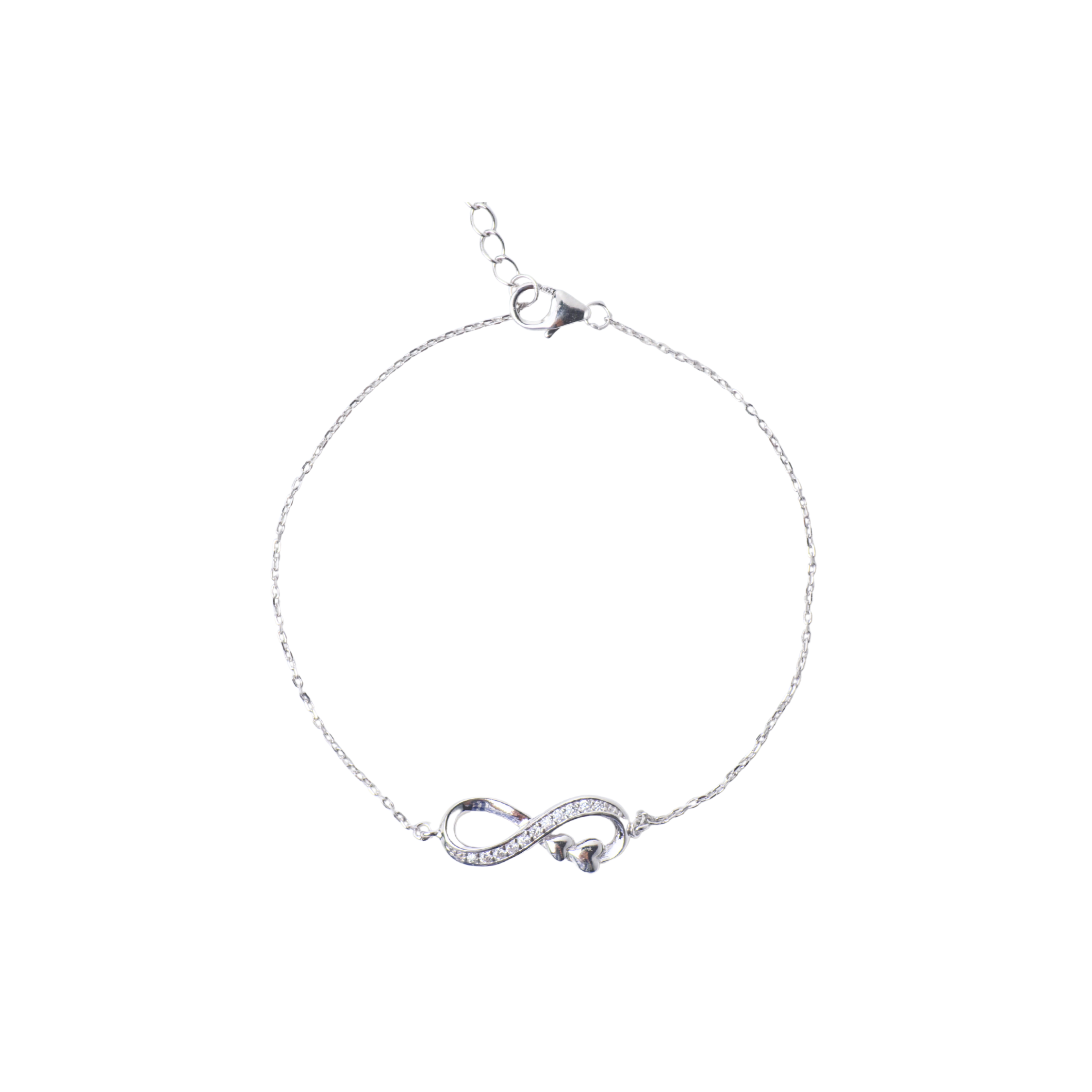 Silver Infinity Heart Bracelet
