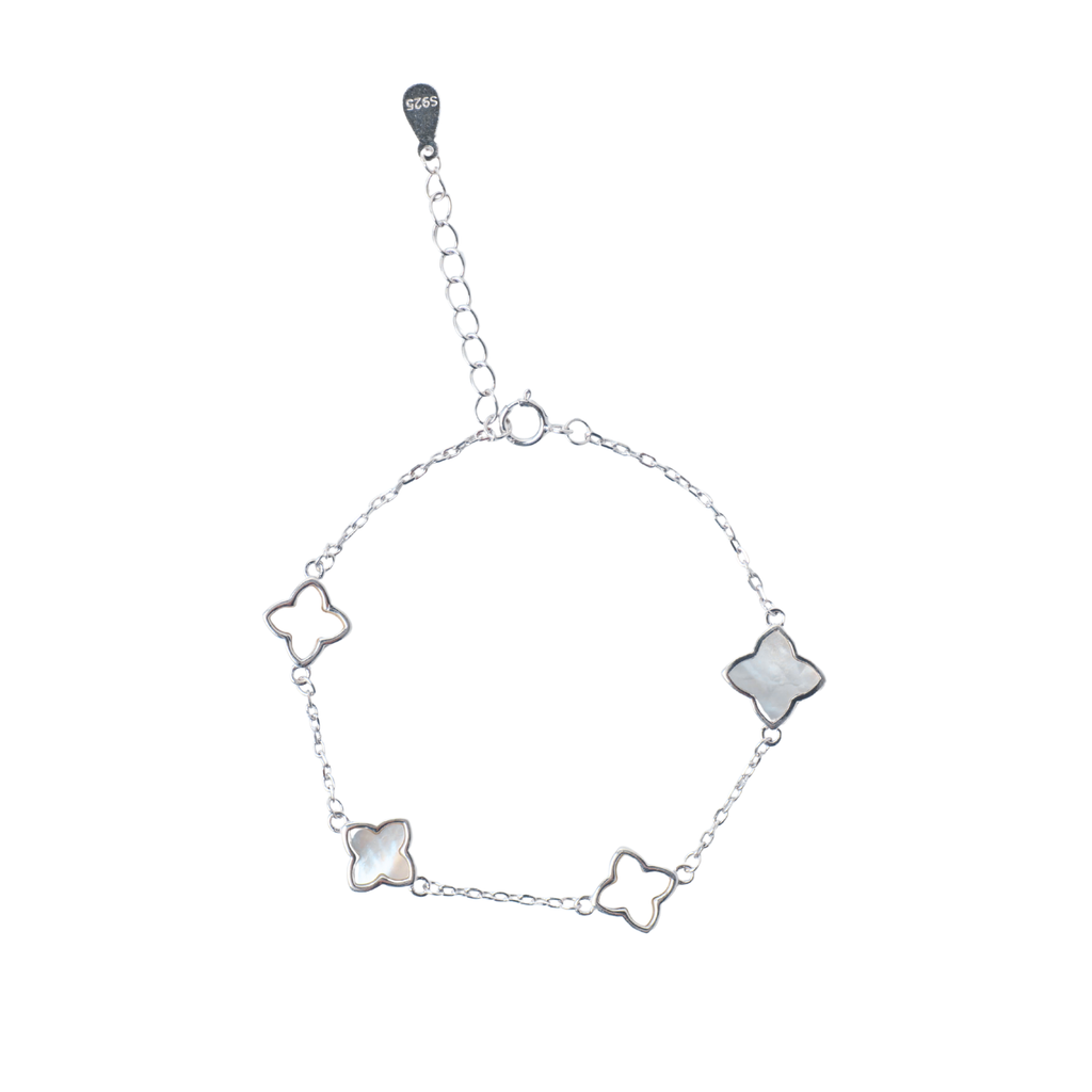 Silver bracelet with butterfly-shaped charms