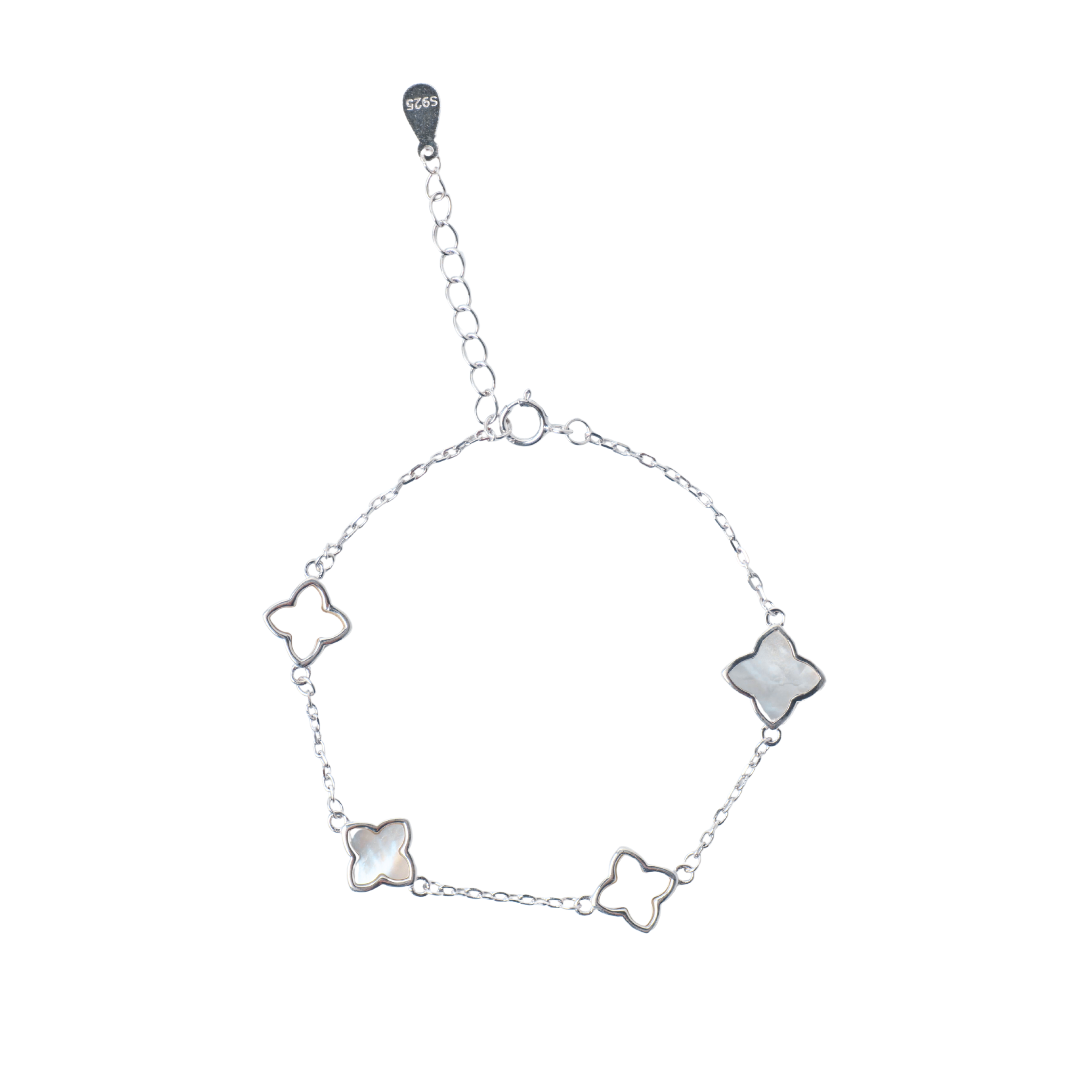 Silver bracelet with butterfly-shaped charms