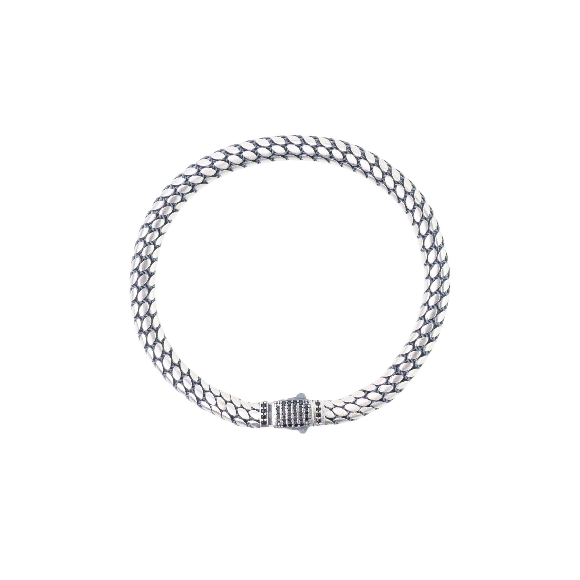 Silver Snake Look Bracelet For Him
