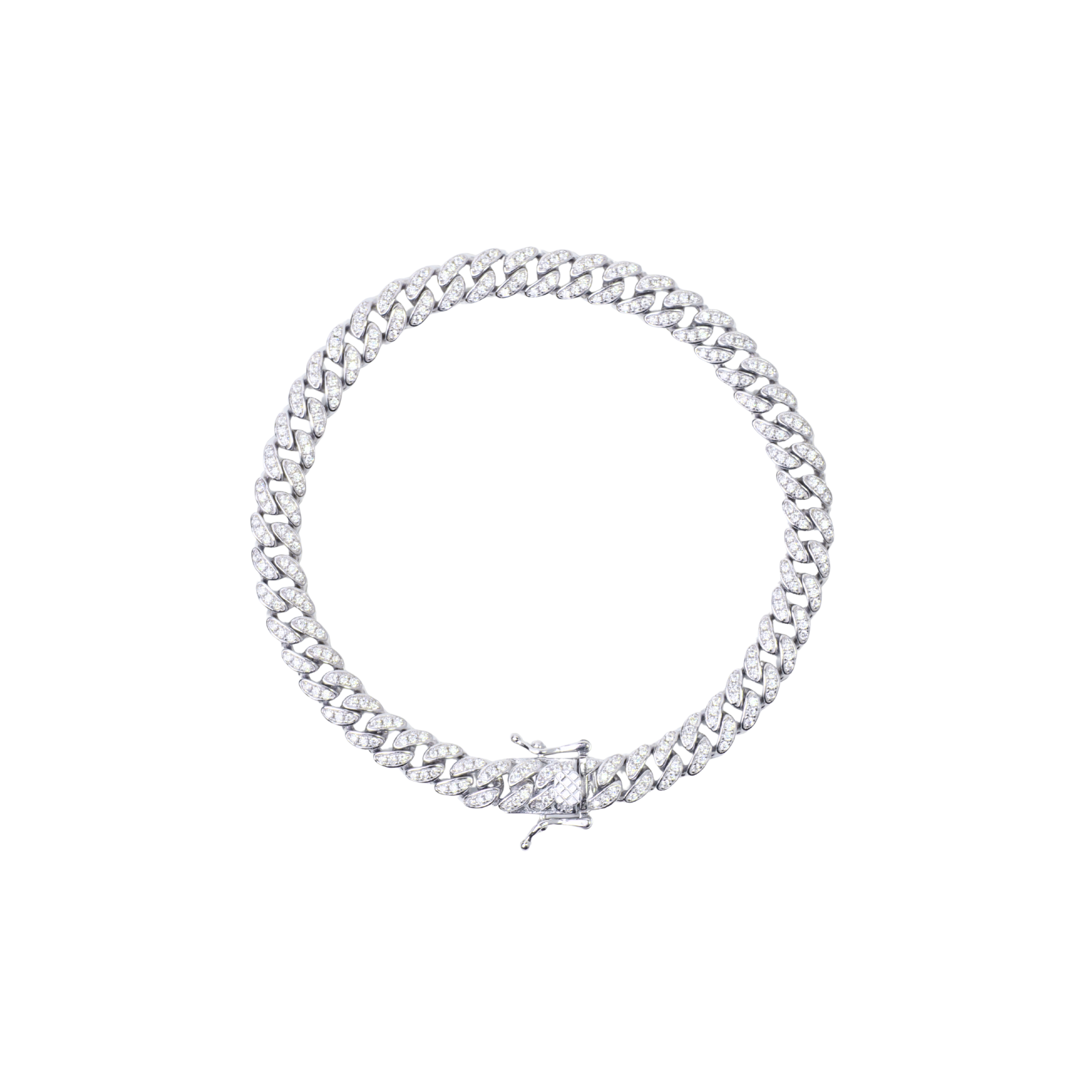 Silver Diamond Rope Bracelet For Him
