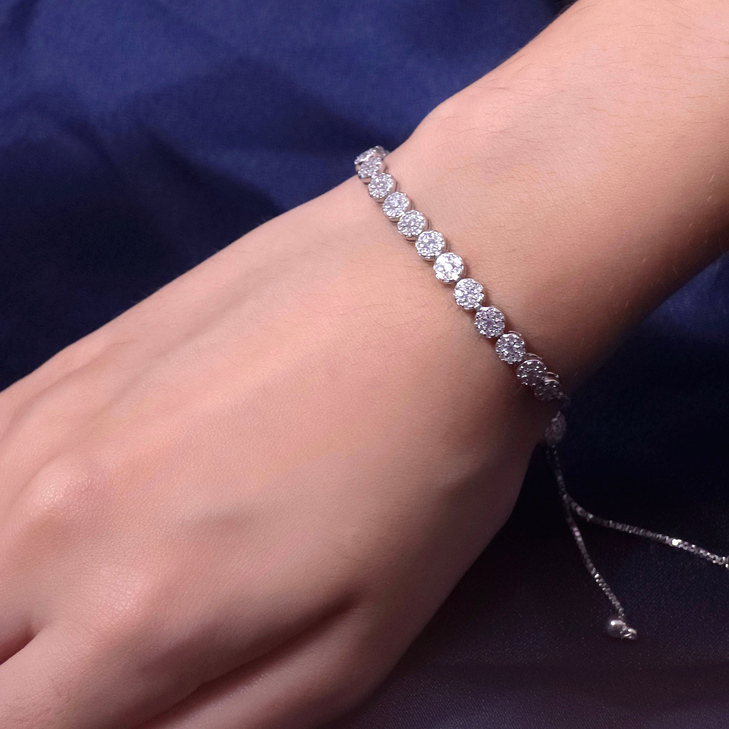 Silver Bloom Diamond Bracelet