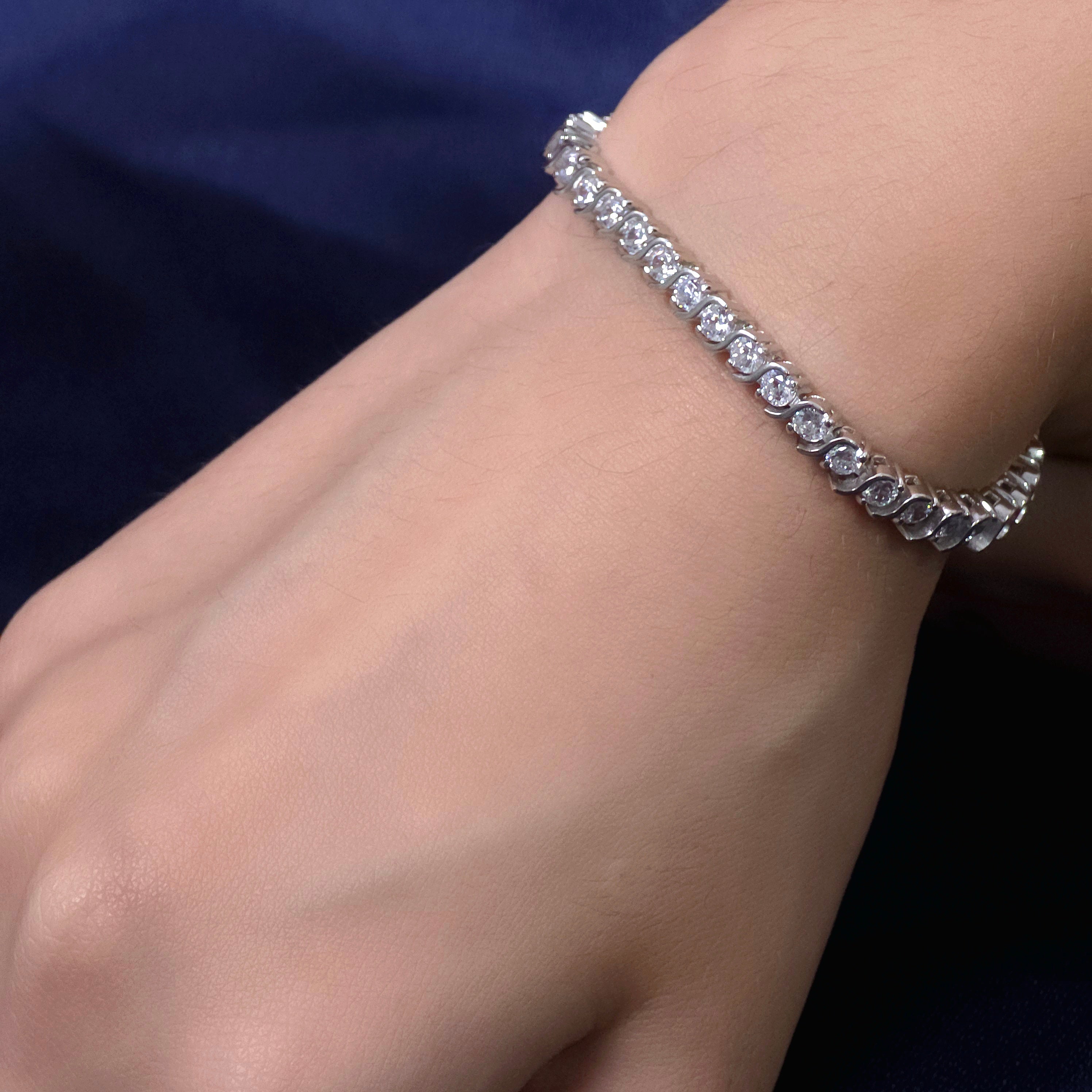 Silver Wave Tennis Bracelet