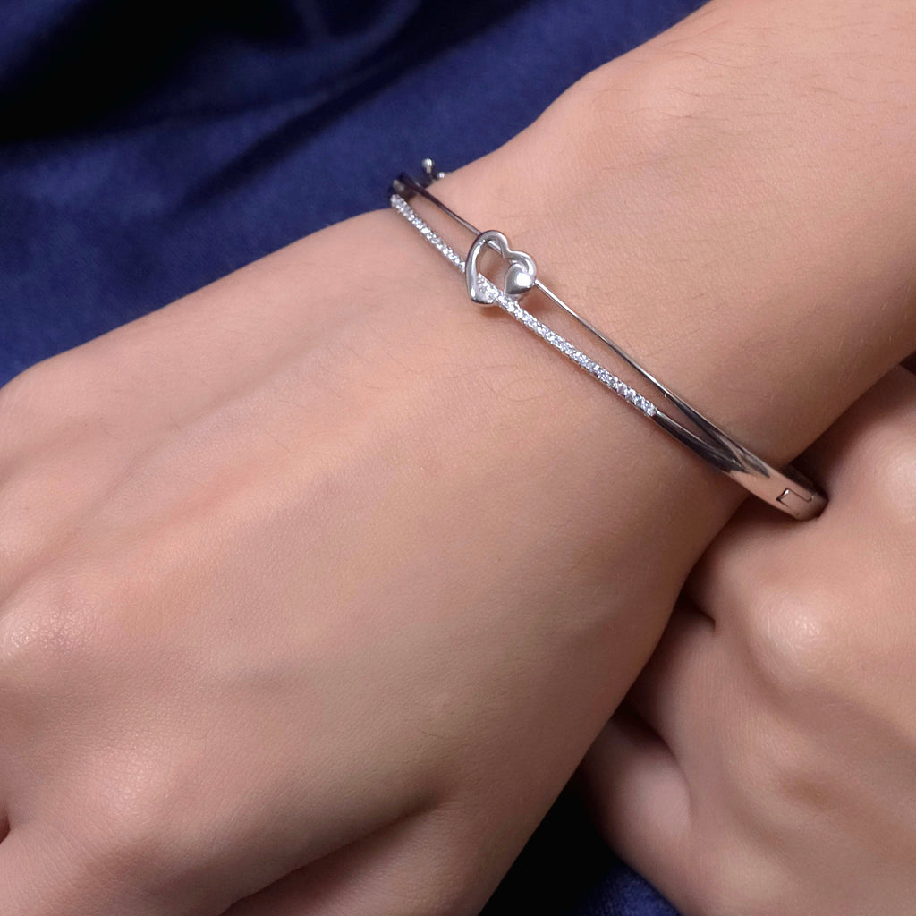 Love In Heart Silver Bracelet