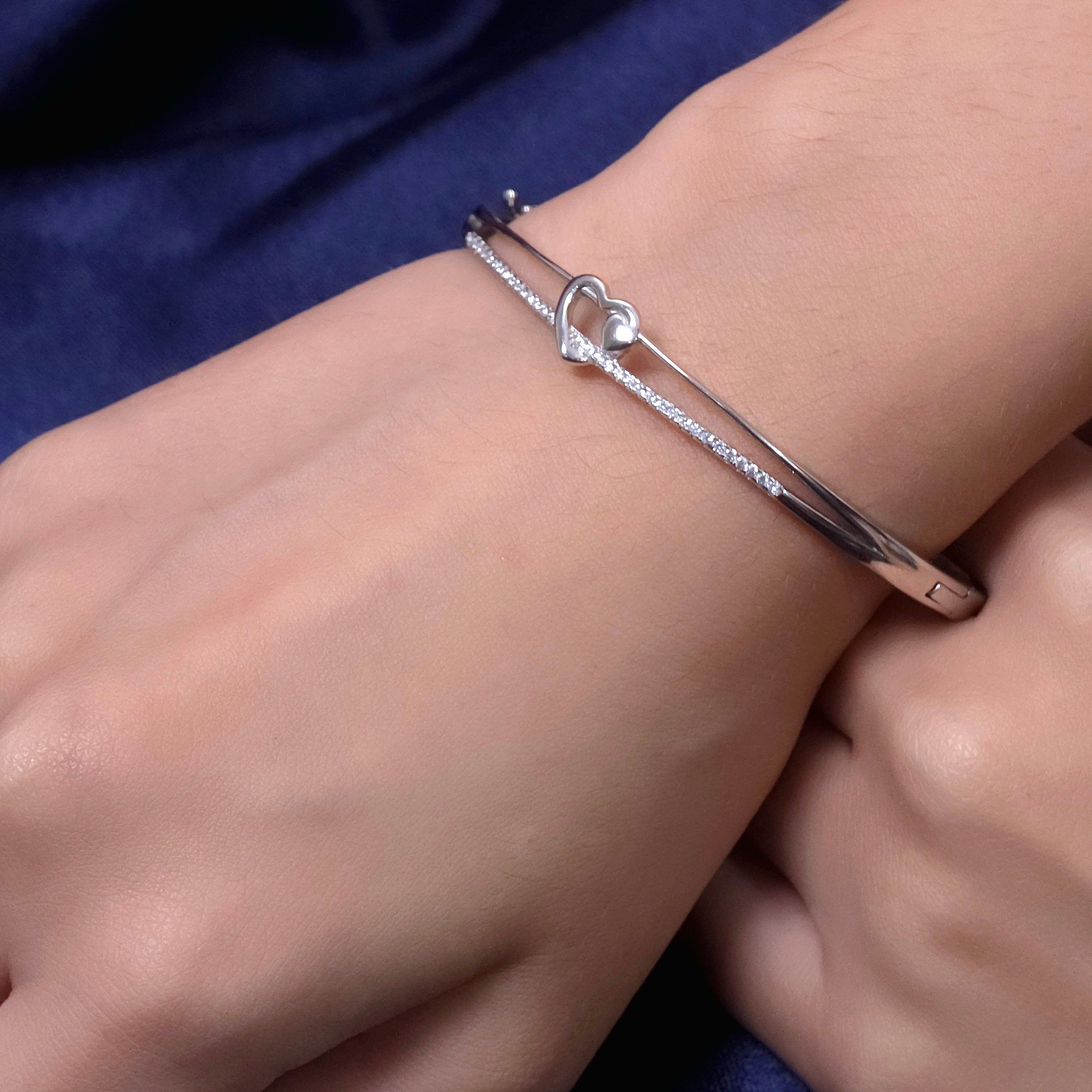 Love In Heart Silver Bracelet