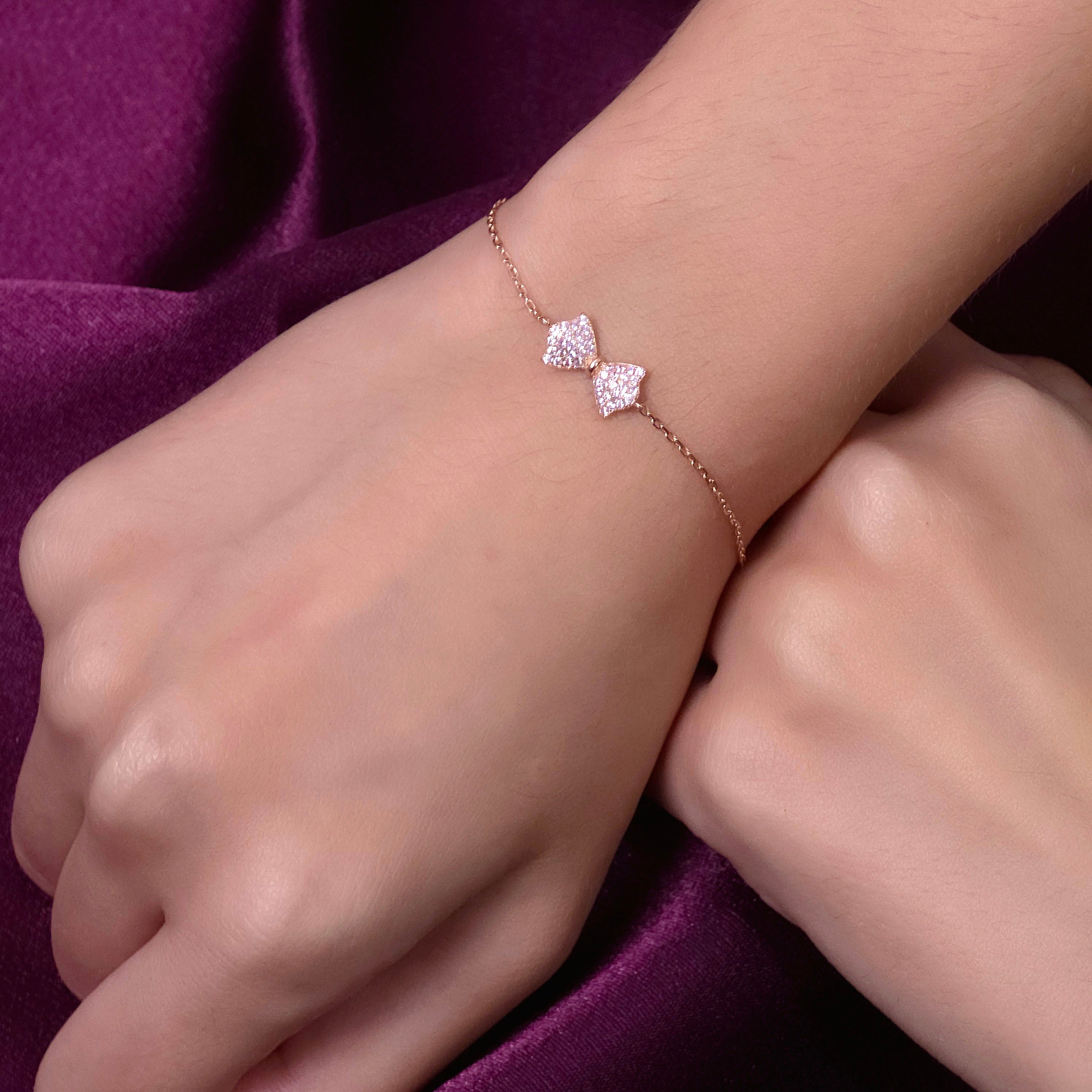 Rose Gold Coquette Bow Bracelet