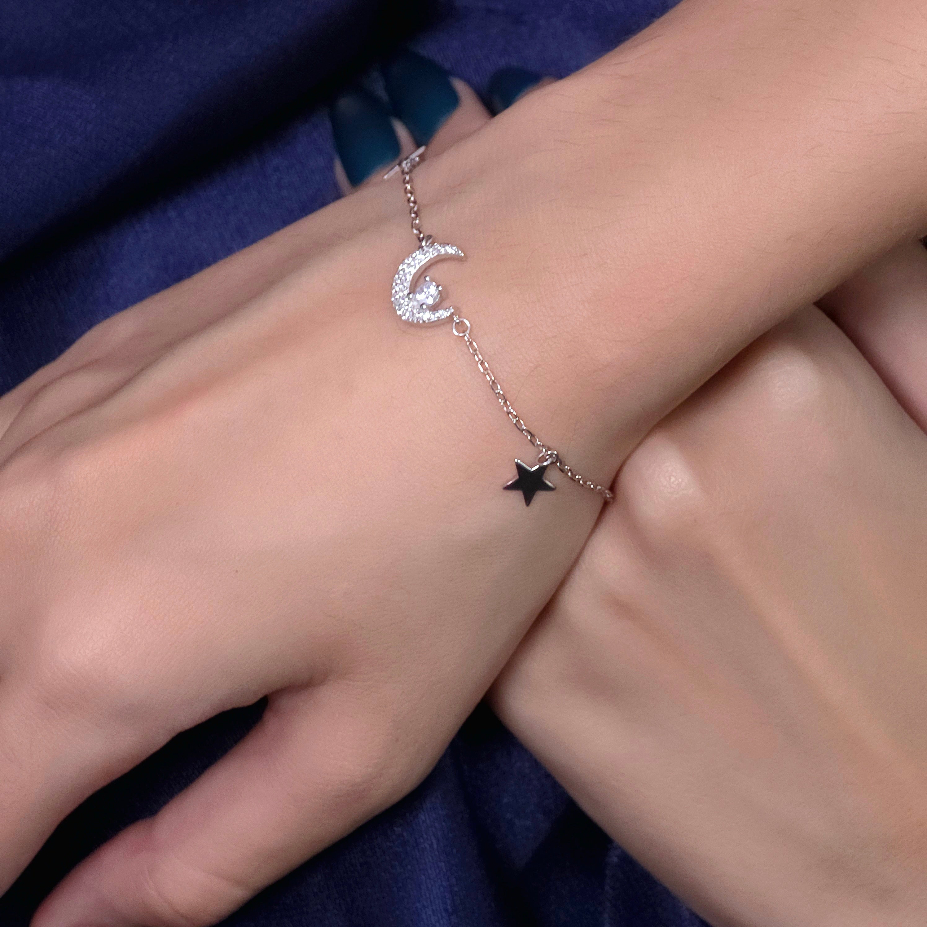 Crescent Moon and Star Bracelet