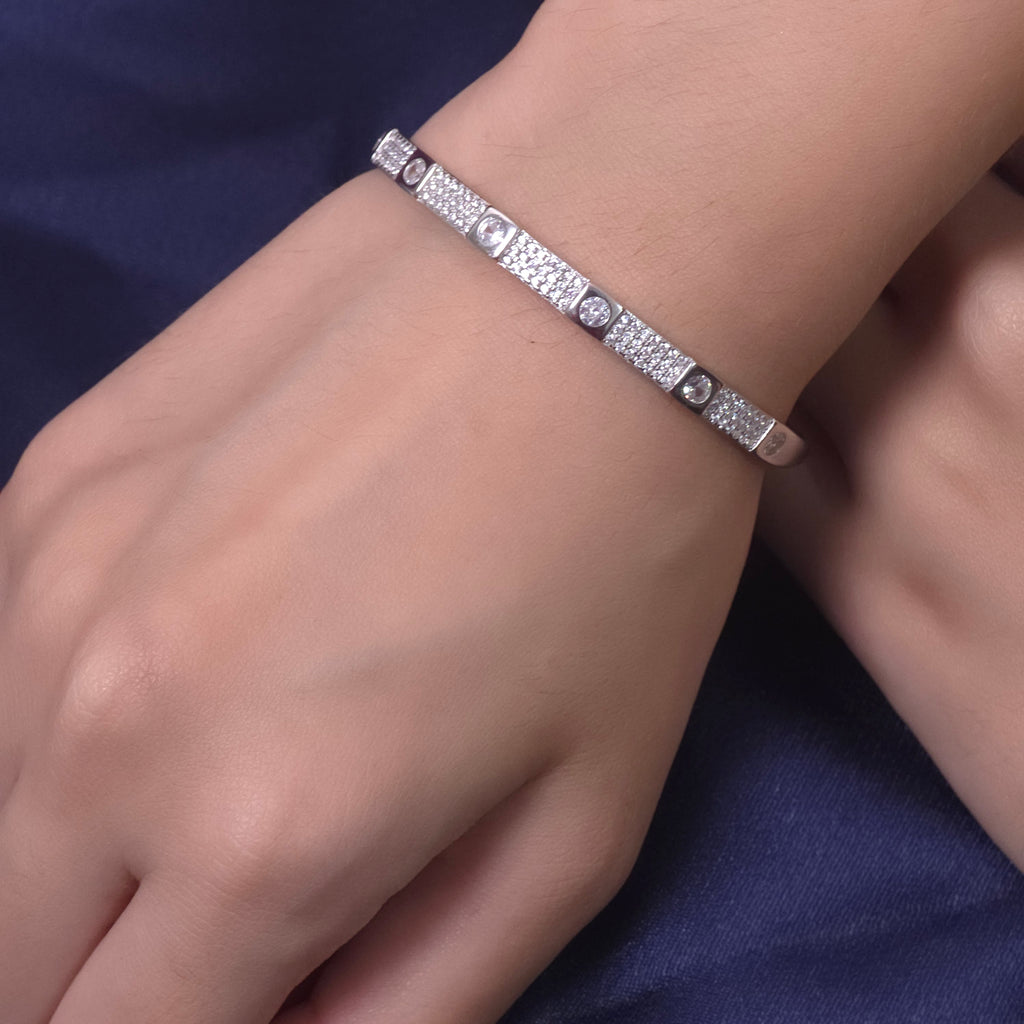 Luxe Slender Silver Tennis Bracelet