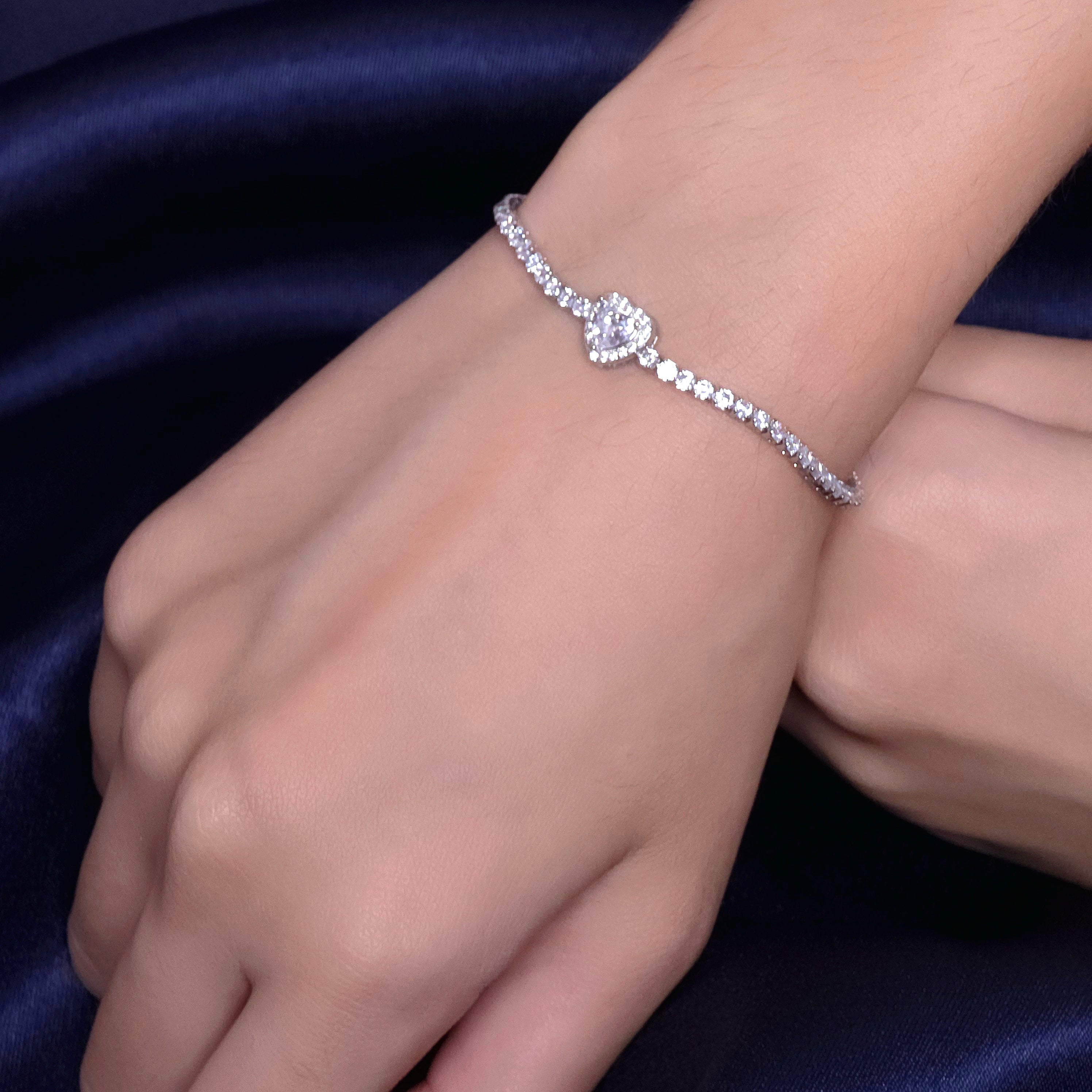 Classic Heart Tennis Bracelet