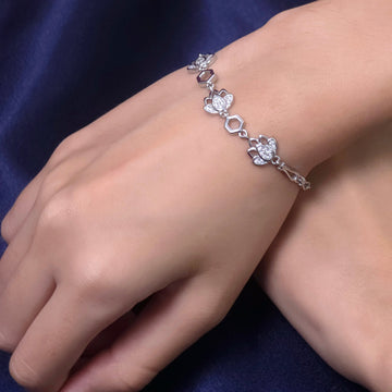 Silver Lotus Bloom Bracelet