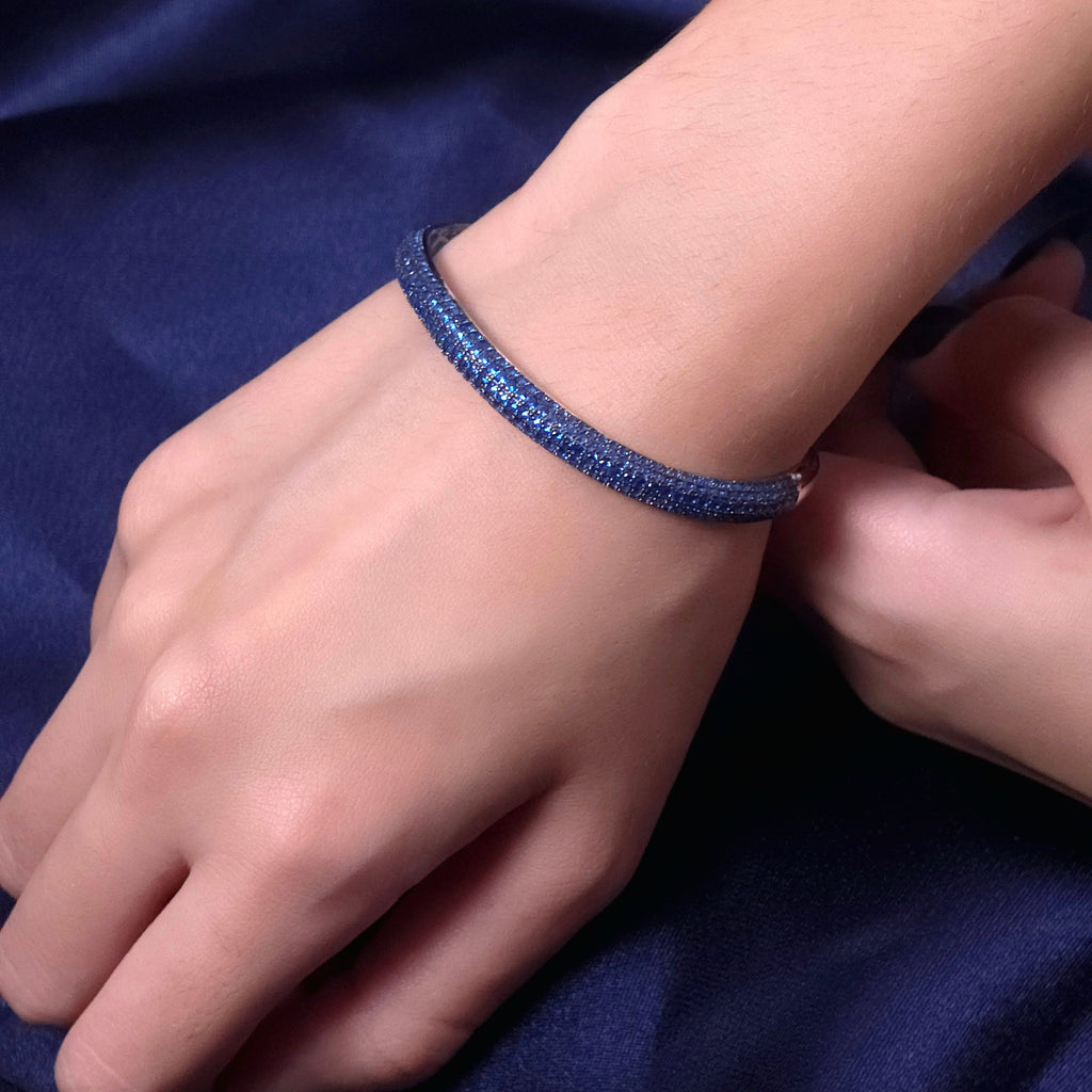 Ocean Blue Wavy Silver Bracelet