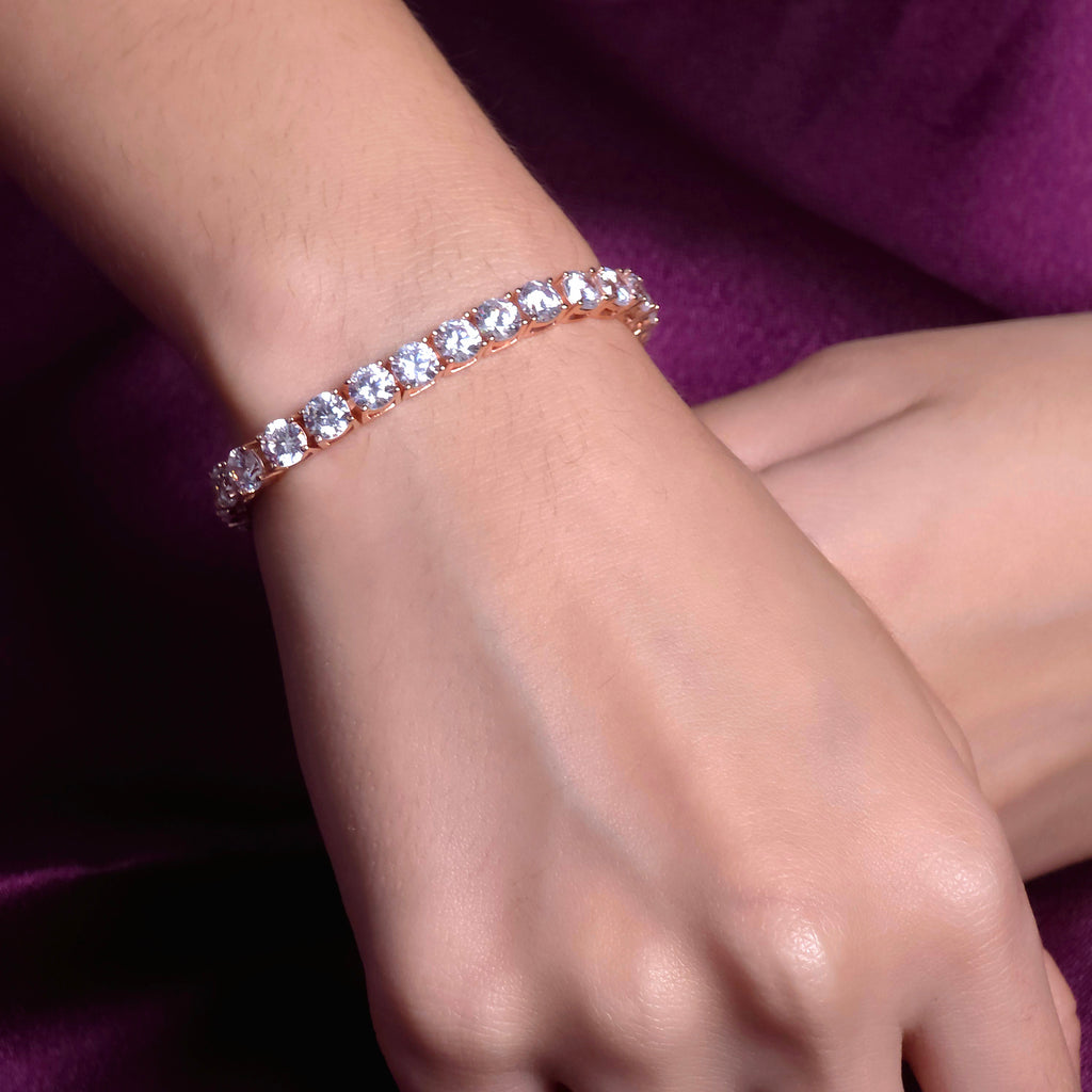 Rose Gold Zircon Tennis Bracelet