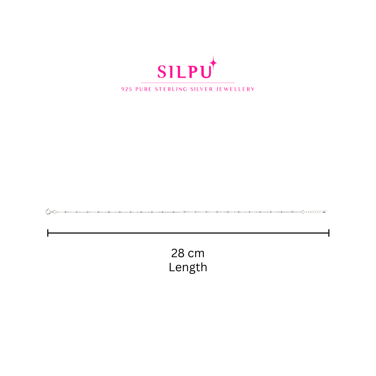 Minimal Silver Beads Anklet