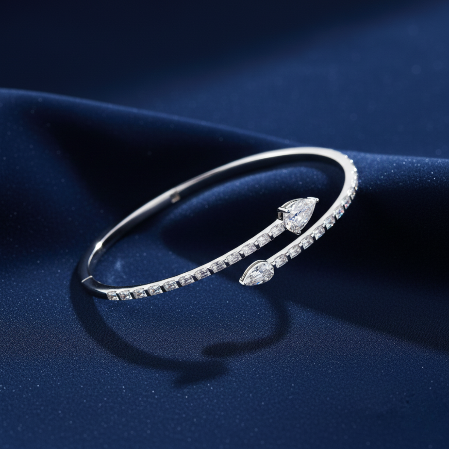 Tear Drop Open Cuff Bracelet