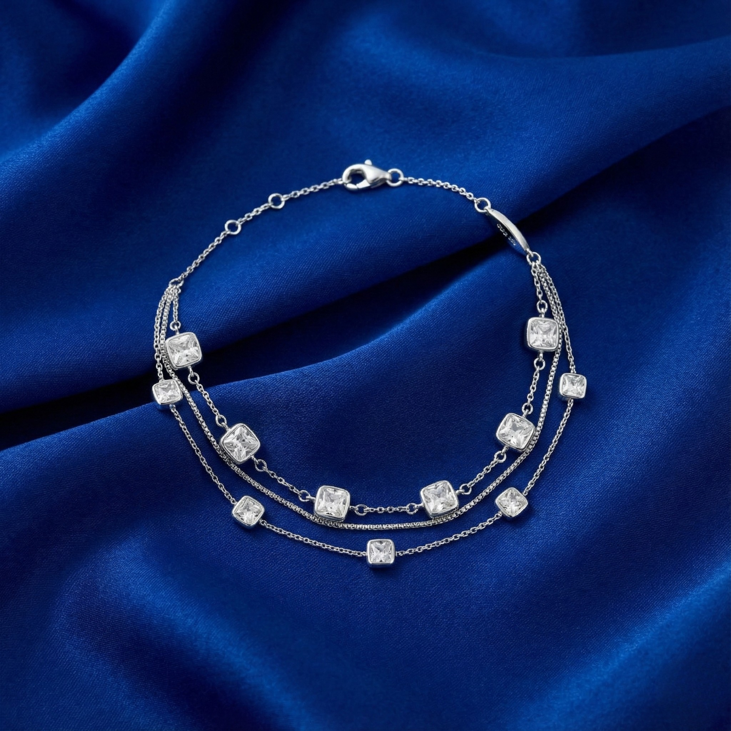Cubic Sparkle Silver Bracelet