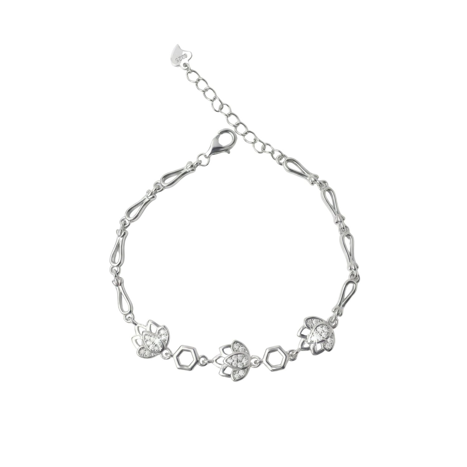 Silver Lotus Bloom Bracelet