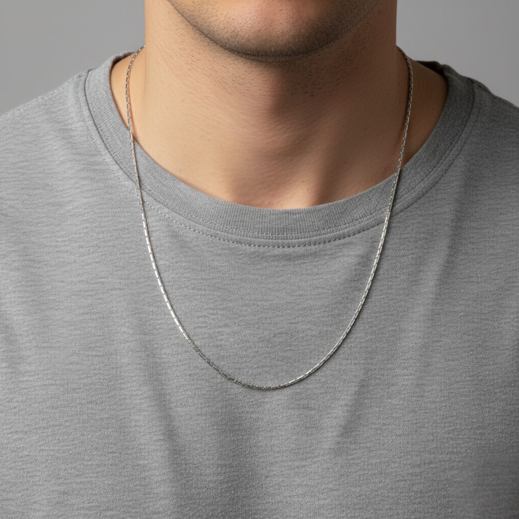 Silver Crest Chain For Him