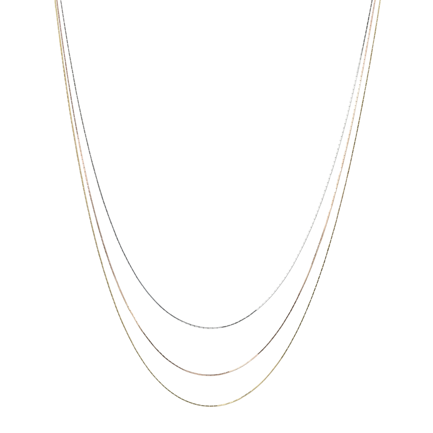 Three-tone Layered Necklace