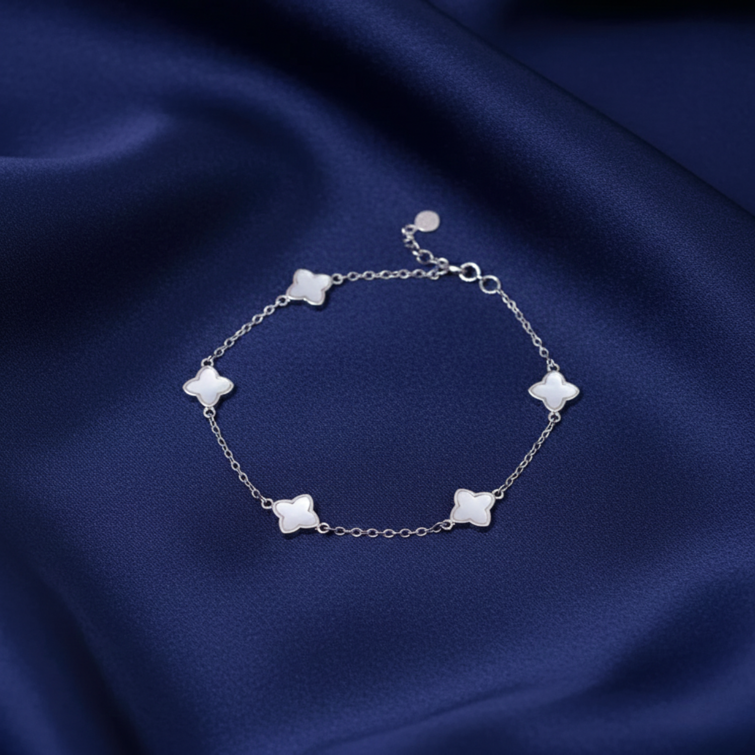 Silver Clover Charm Bracelet