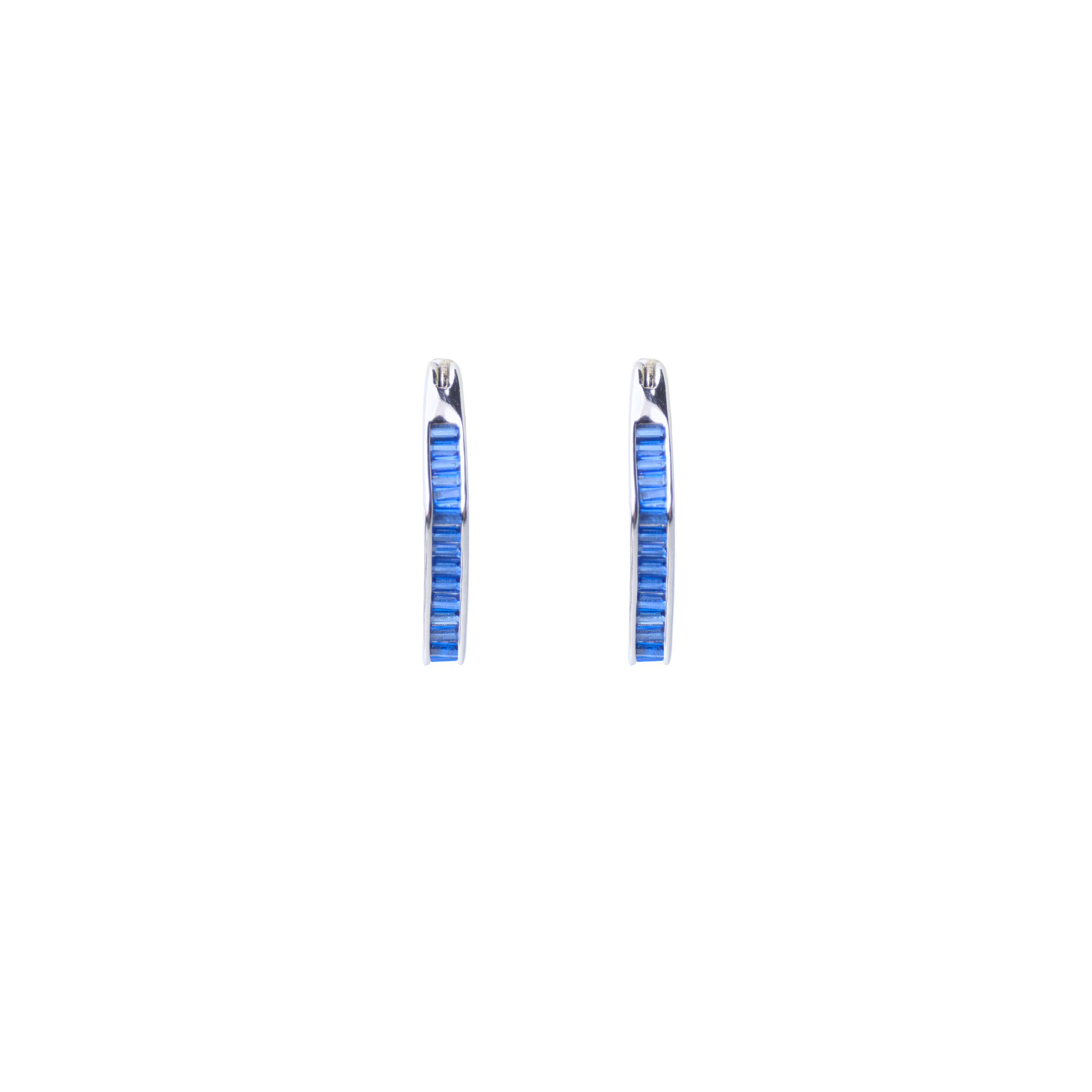 Blue Stone Hoop Earrings
