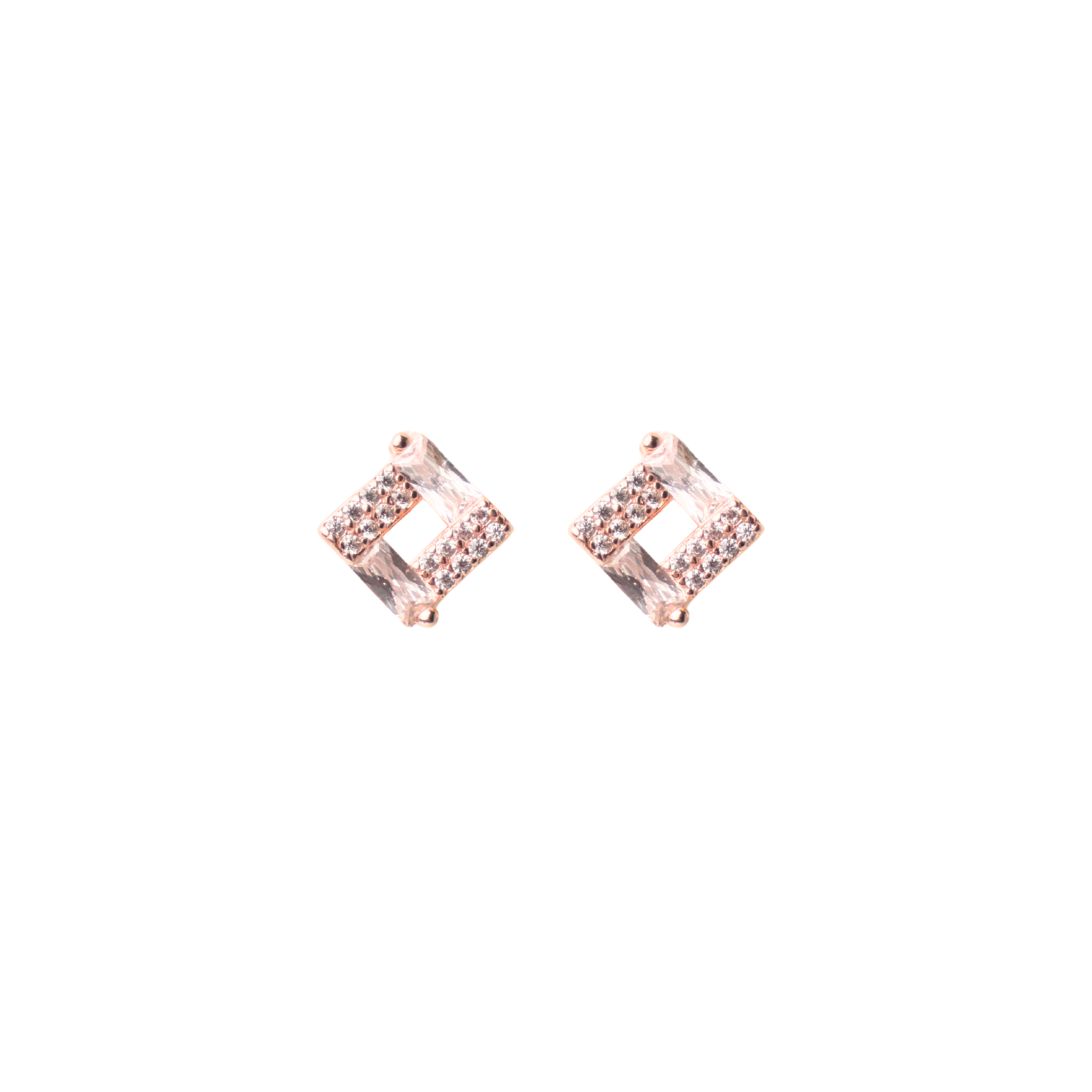 Rose Gold Sparkling Luxe Stud Earrings