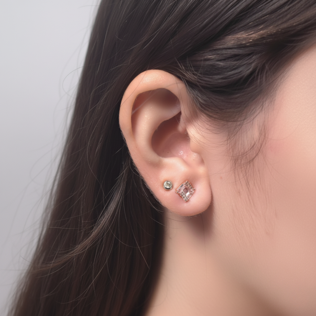 Rose Gold Sparkling Luxe Stud Earrings