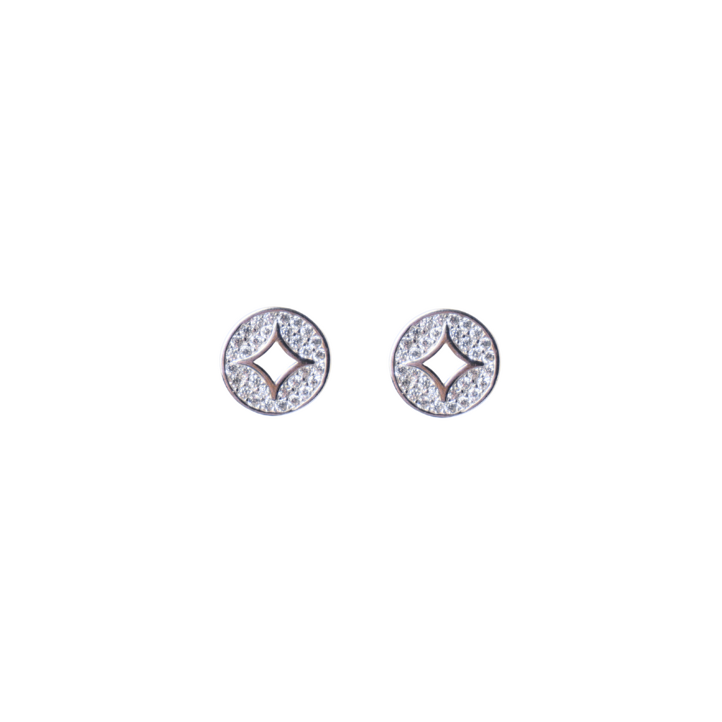 Silver Shine Open Stud Earrings