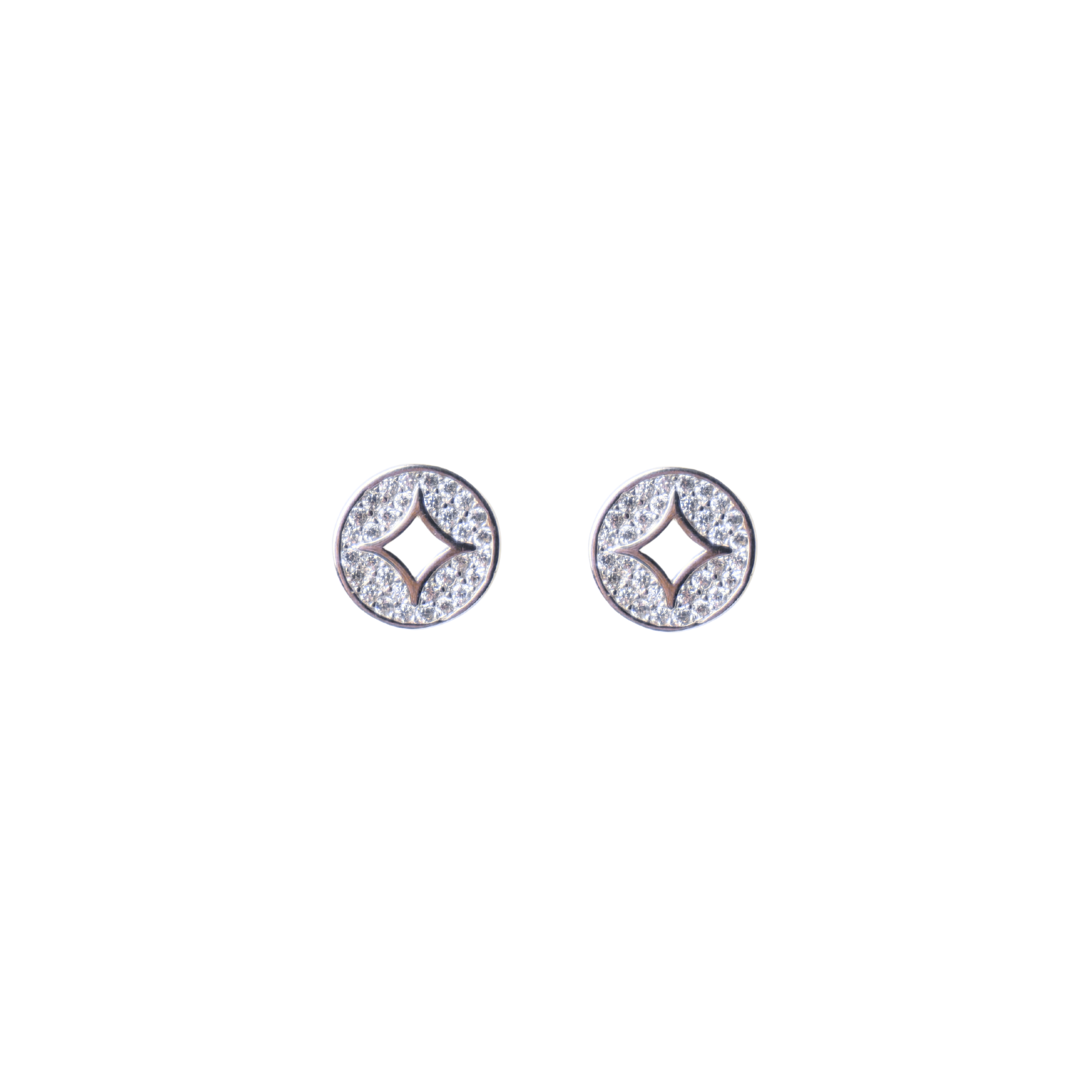 Silver Shine Open Stud Earrings