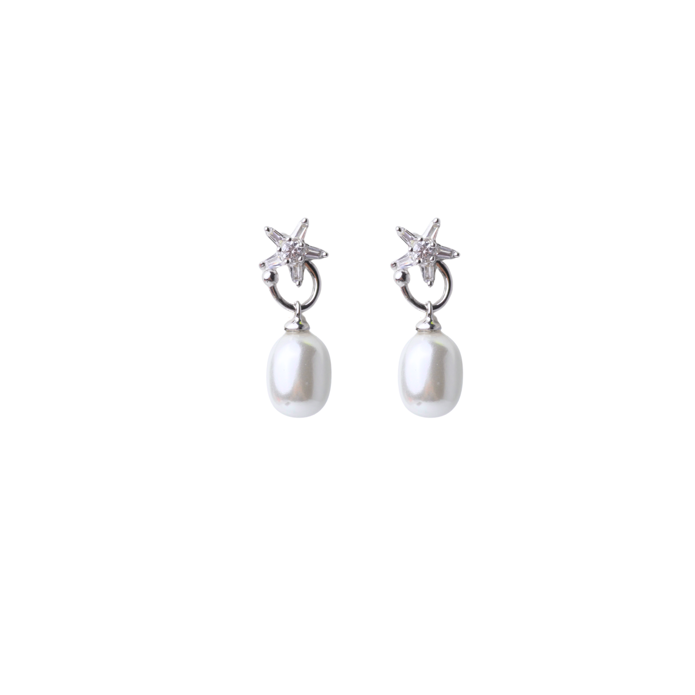 Silver Pearl Drop Earrings