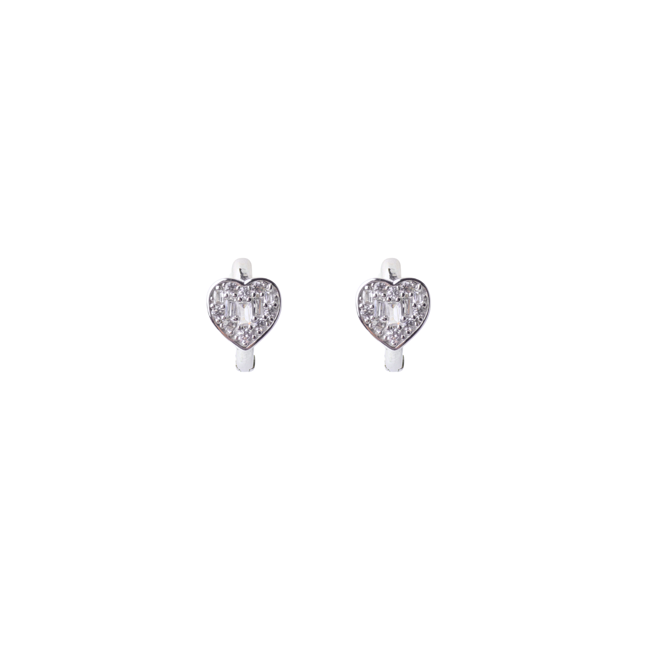 Silver Jolly Heart Stud Earrings
