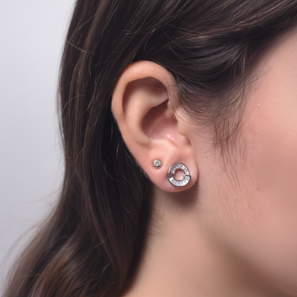 Silver Dreamy Stud Earrings