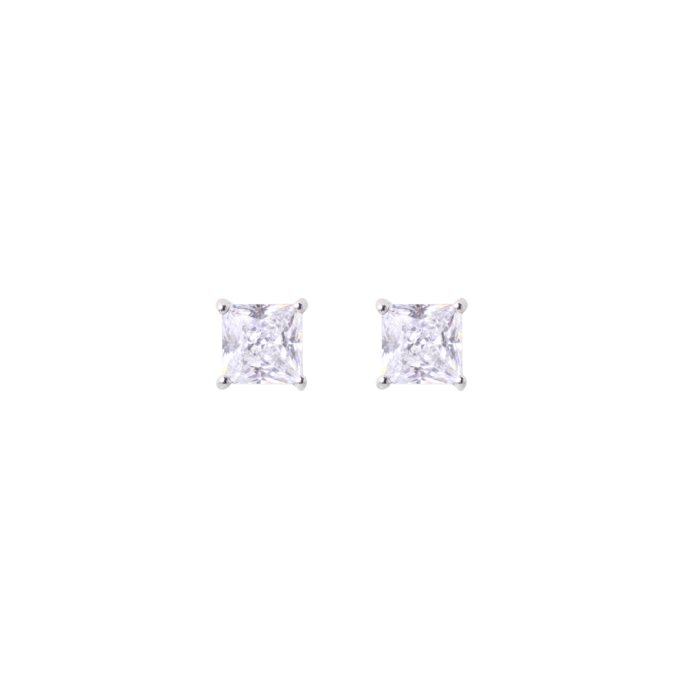 Silver Princess Stud Earrings