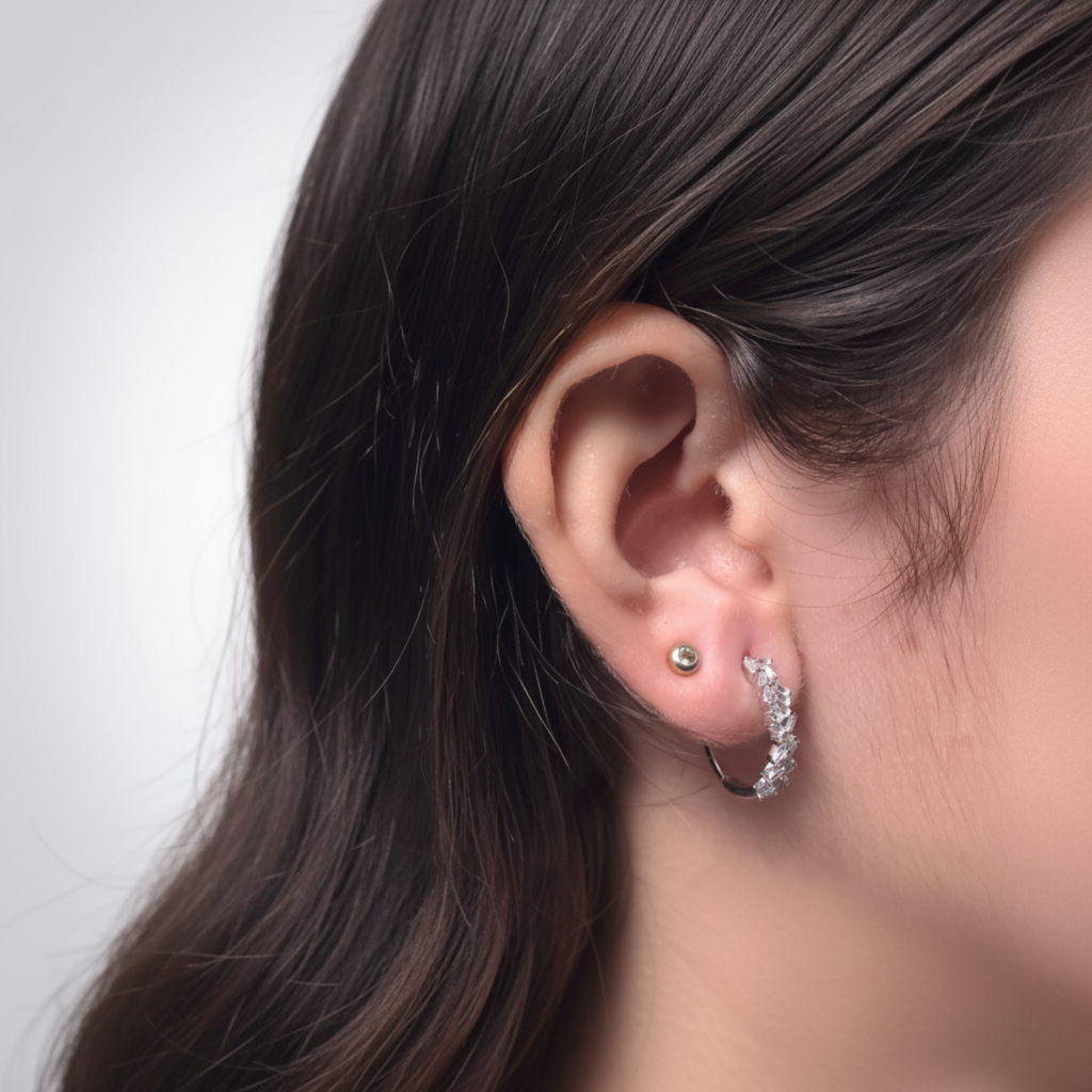 Silver Twinkling Hoop Earrings