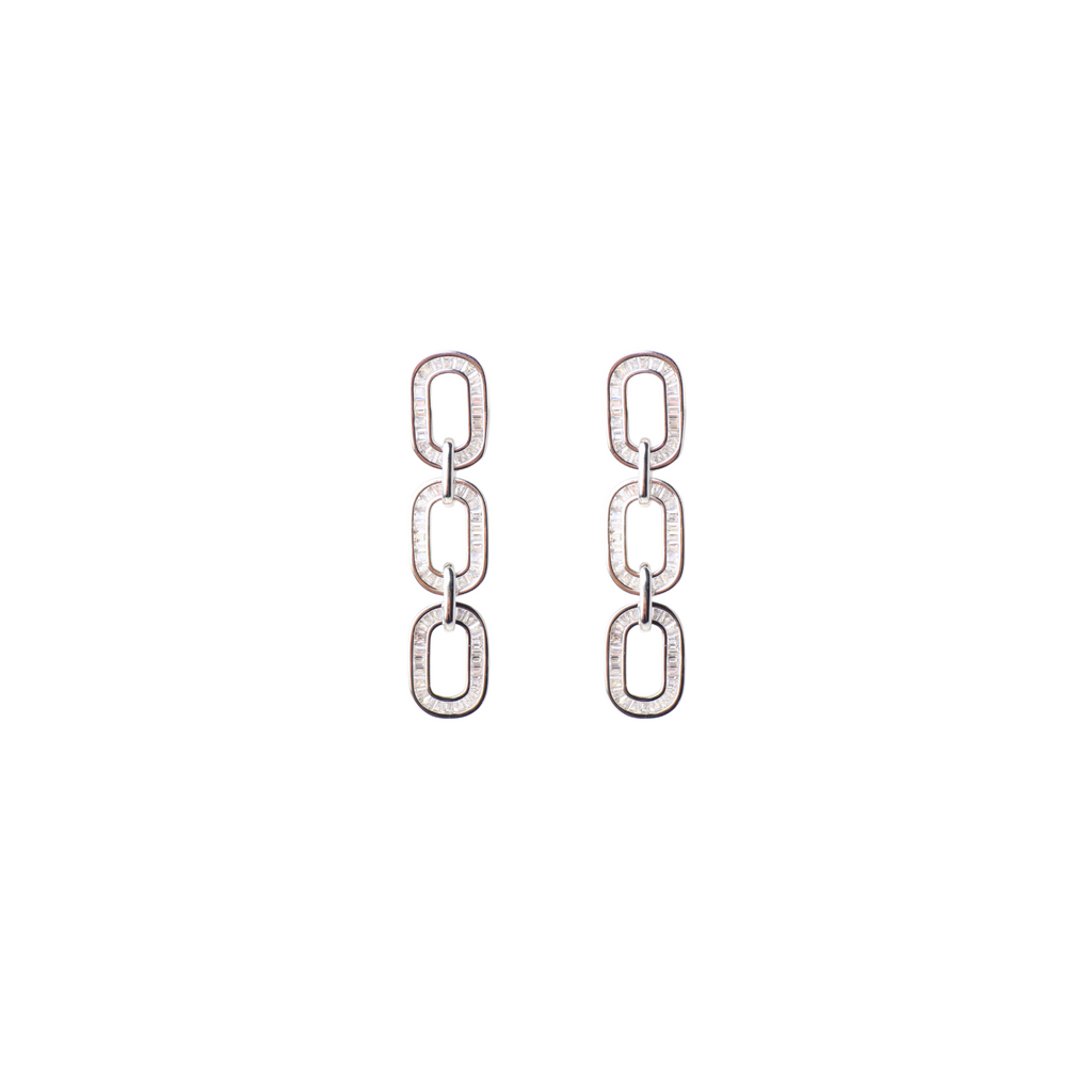 Silver Link Drop Earrings