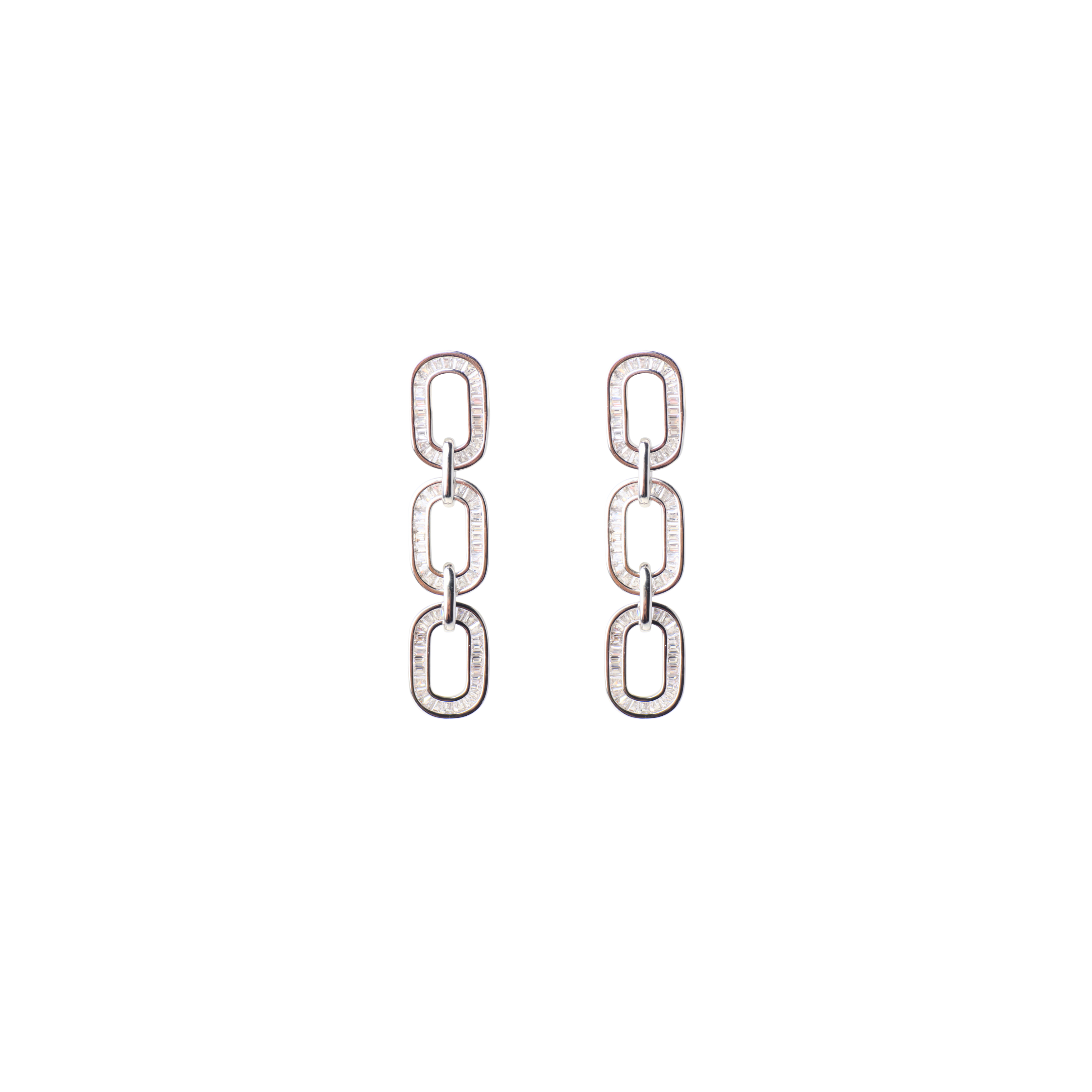 Silver Link Drop Earrings