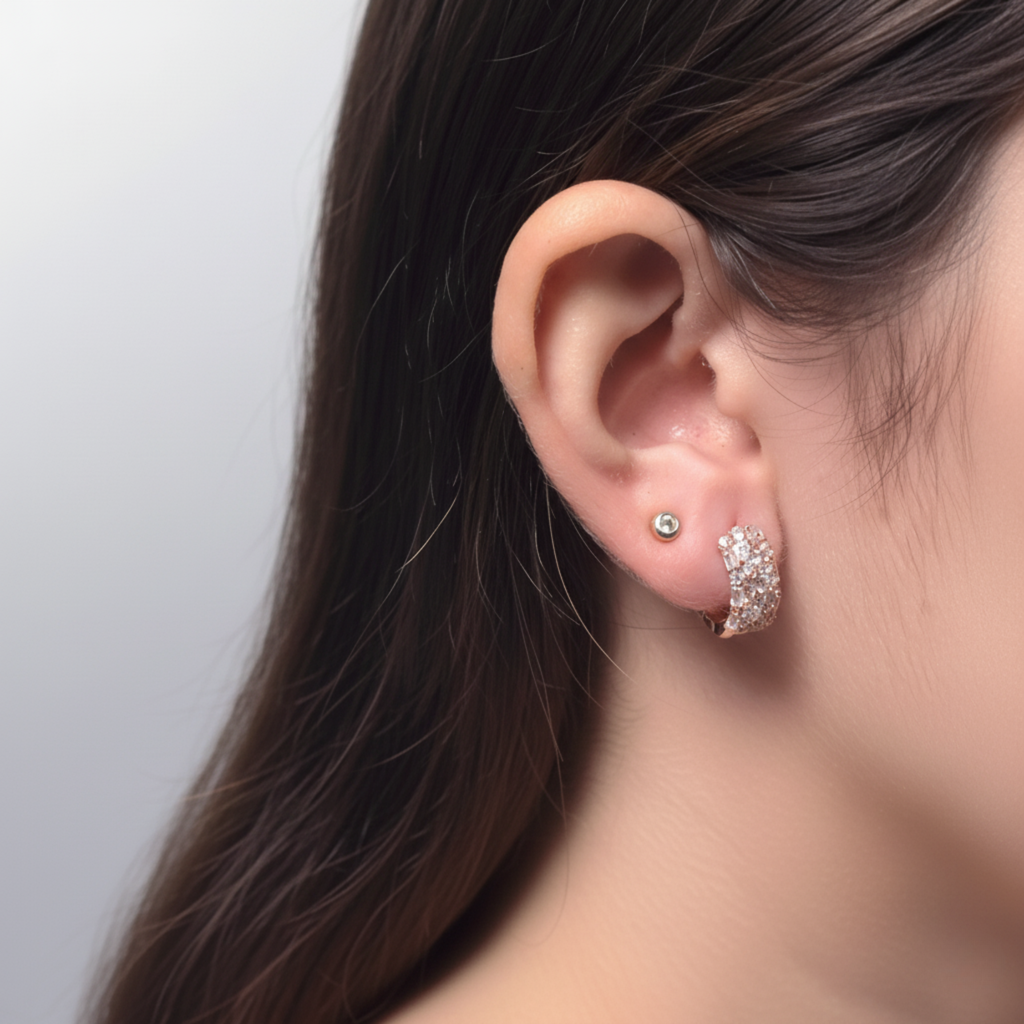 Rose Gold Wide Hoop Earrings